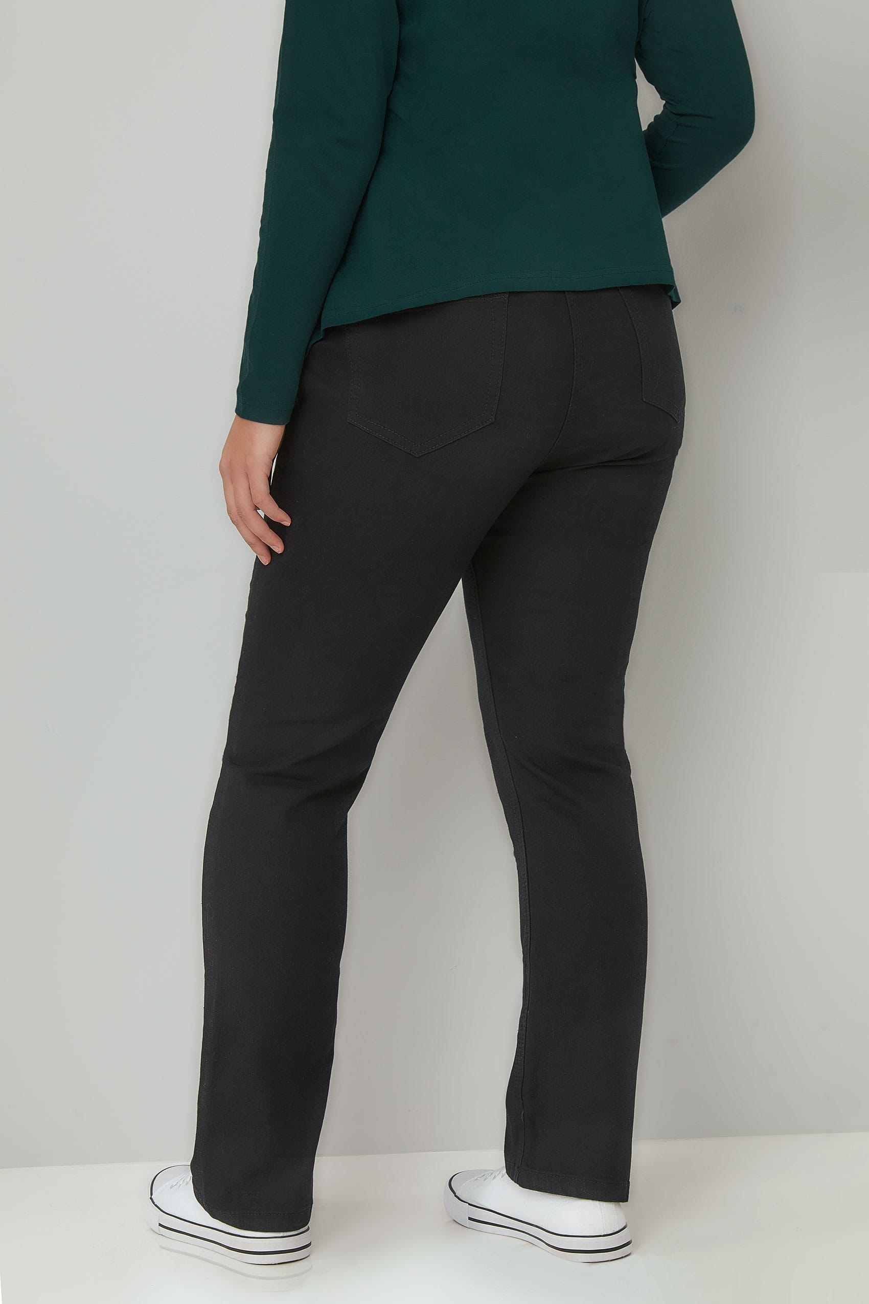 Black Straight Leg Ruby Jeans, Plus Size 16 To 36-7947