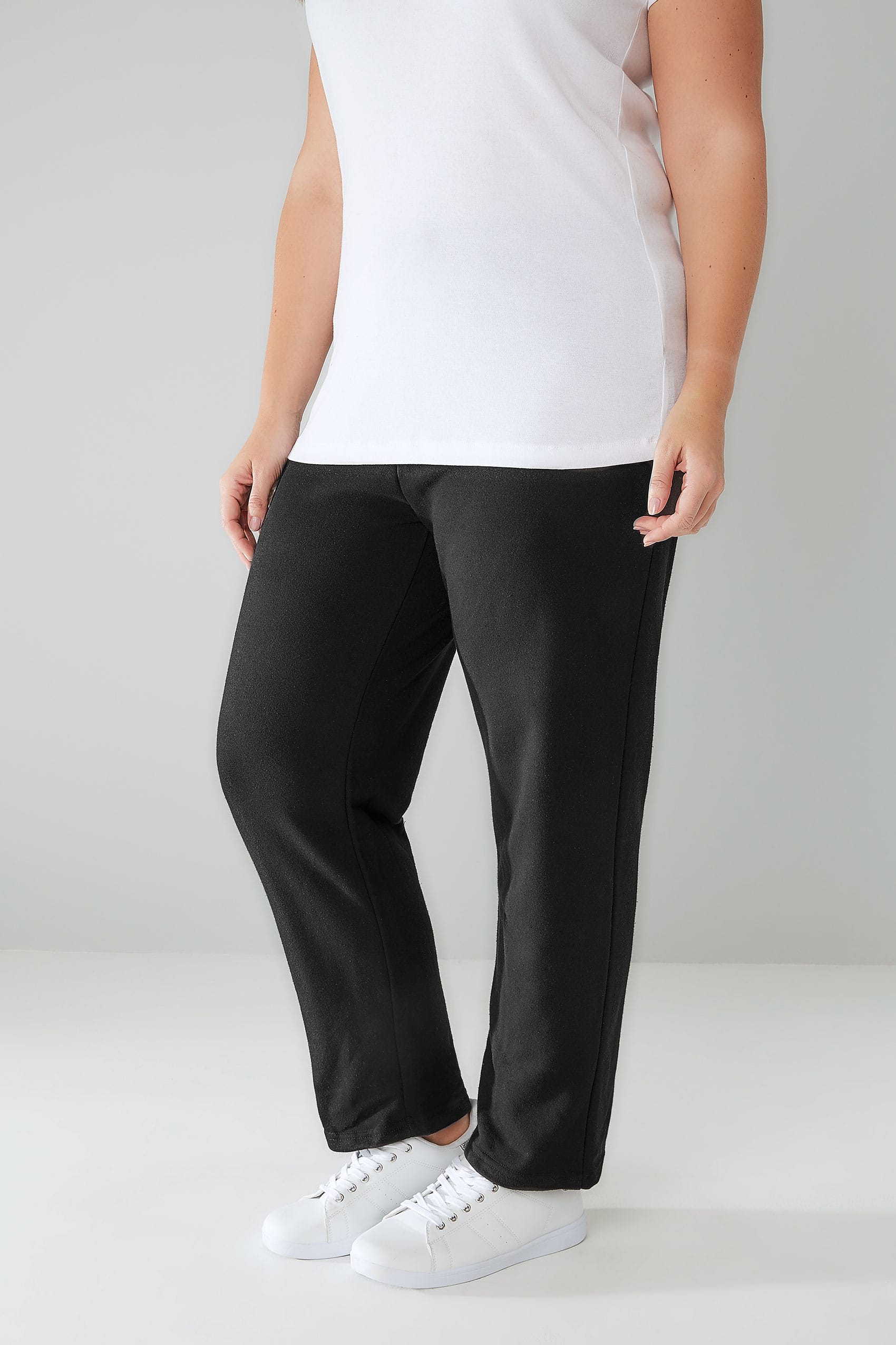 Black Straight Leg Joggers, Plus size 16 to 36