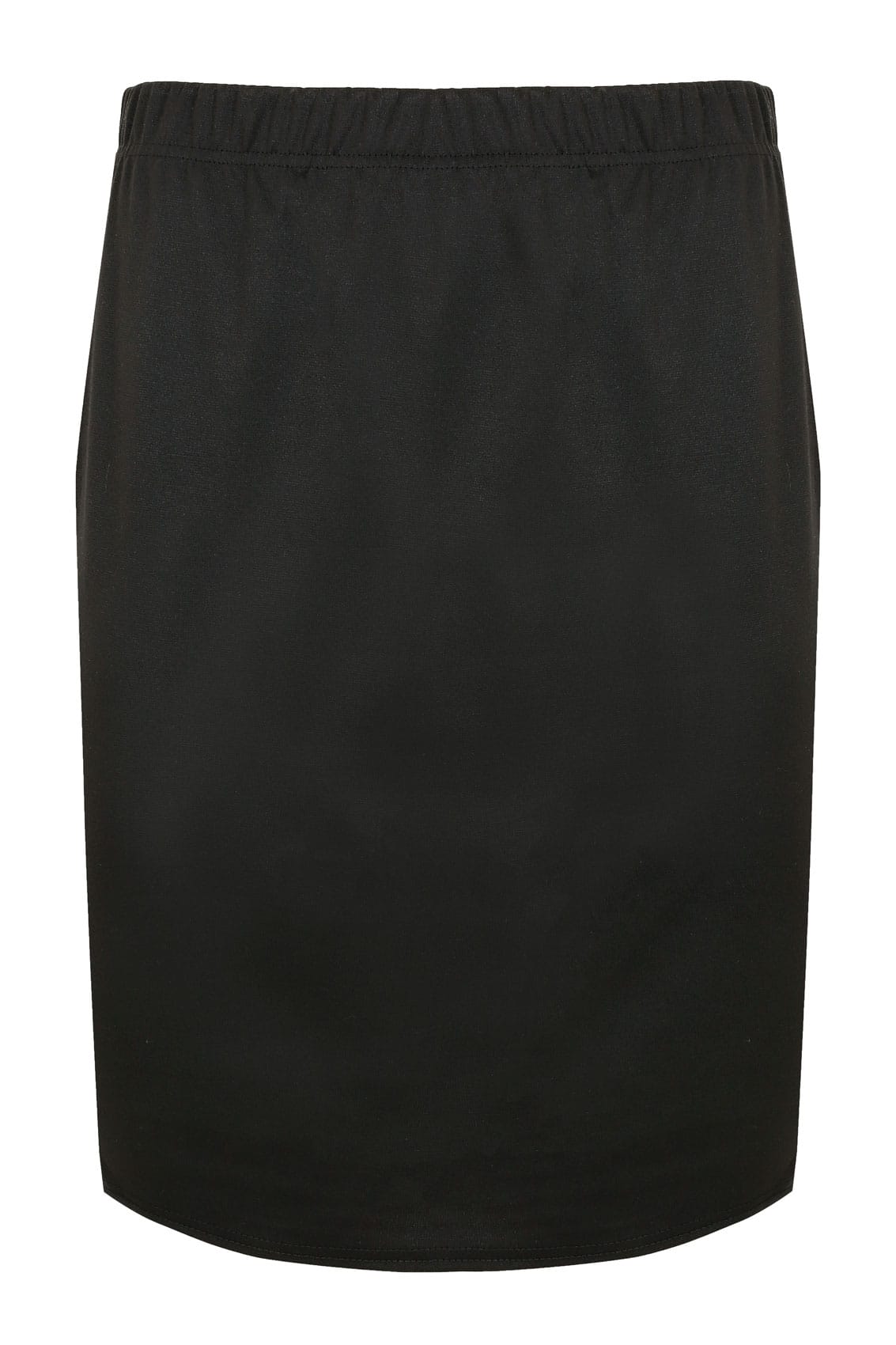 Black Stretch Jersey Short Pencil Skirt With Elasticated Waistband plus ...