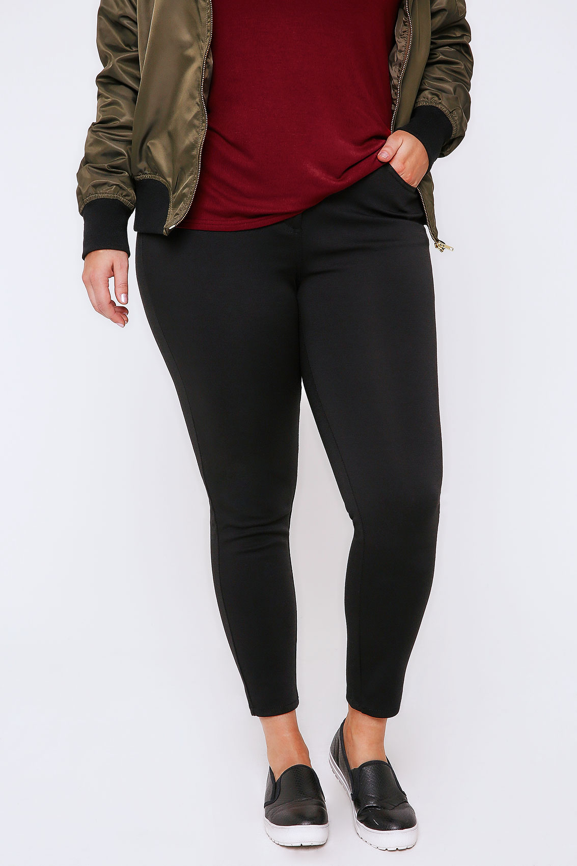 high waisted black jeggings with pockets