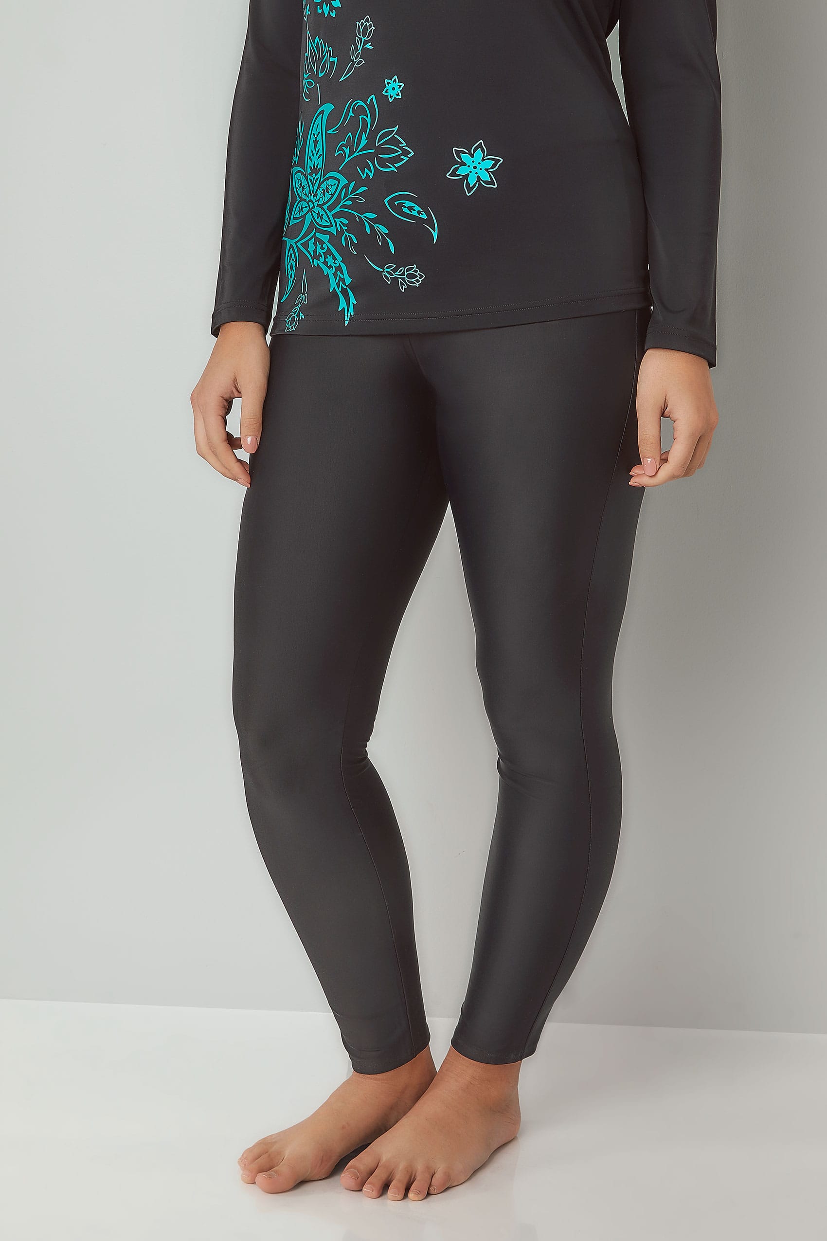 Black Long Swim Leggings