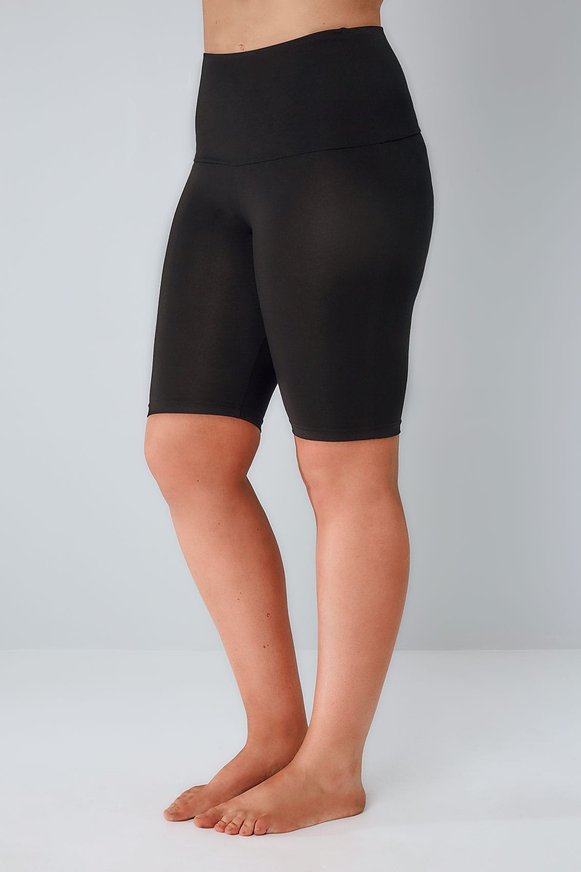 Black Tummy Control Soft Touch Legging Shorts Plus Size 14 To 32