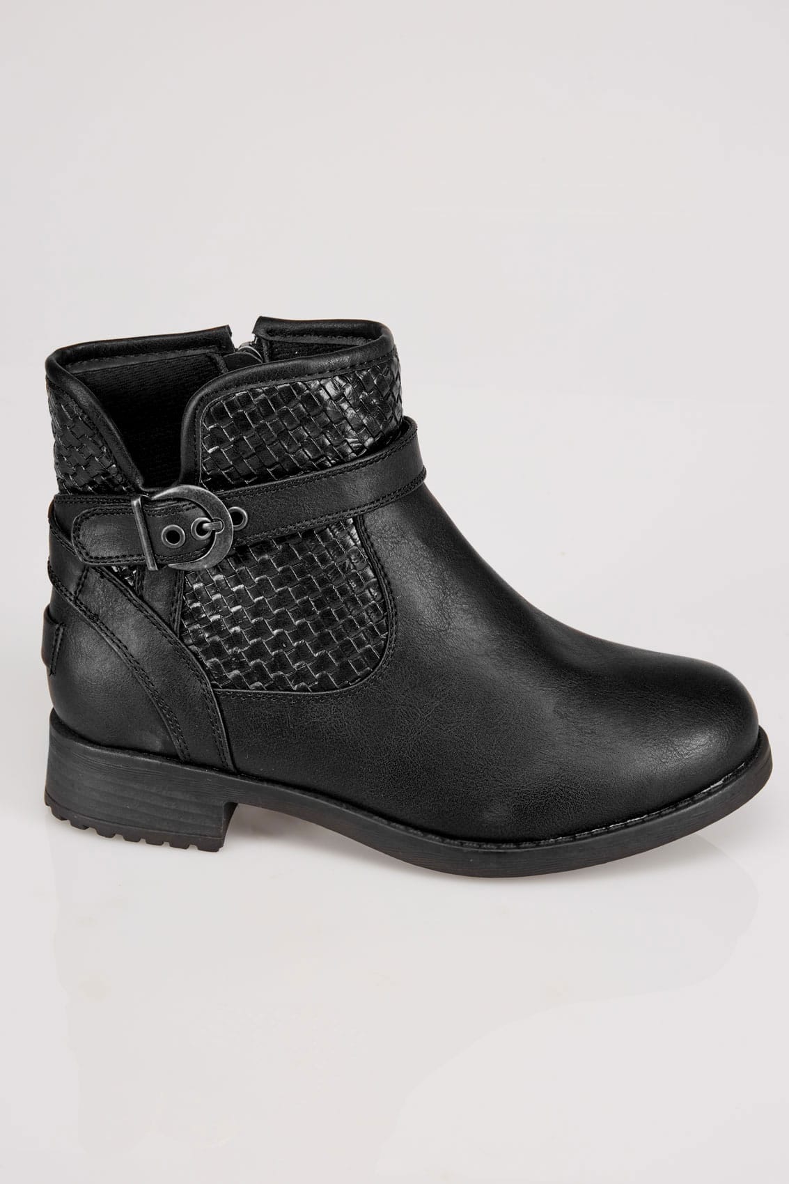 Black Whipstitch Ankle Boot In EEE Fit, Size 4EEE,5EEE 
