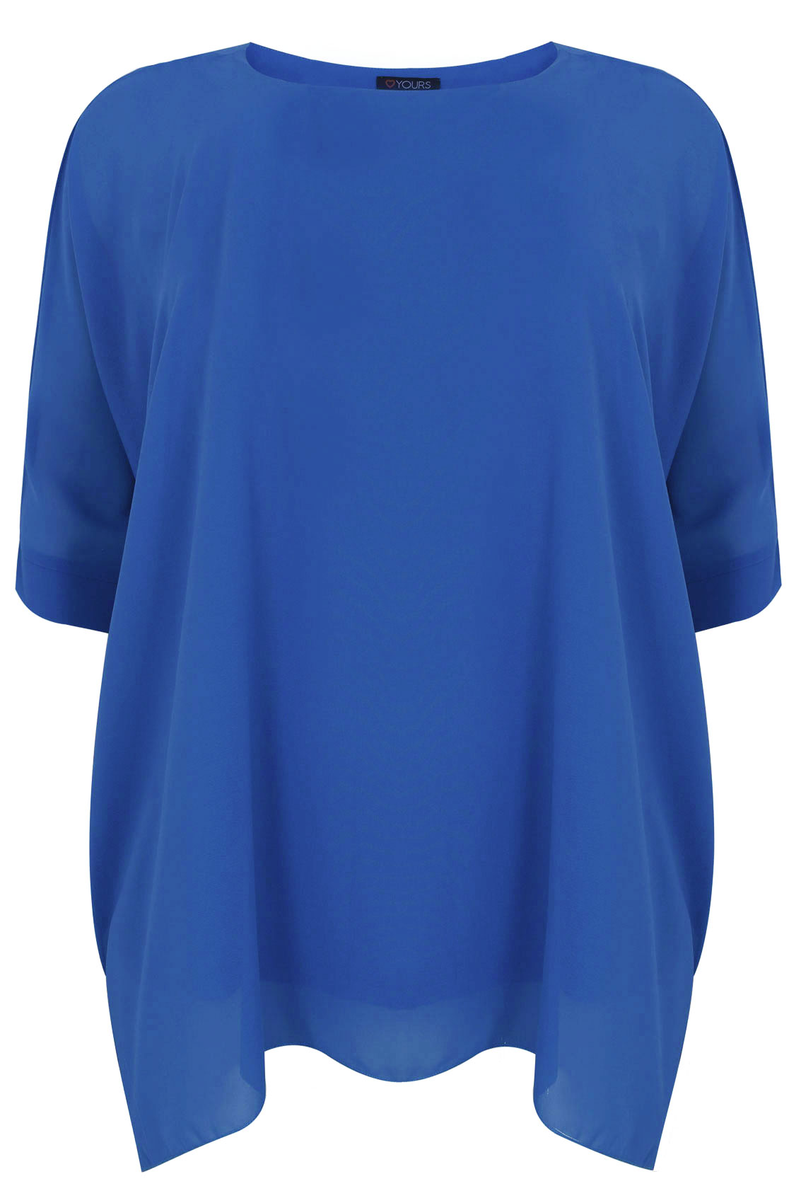 Blue Batwing Sleeve Chiffon Top With Necklace Plus size 16,18,20,22,24 ...
