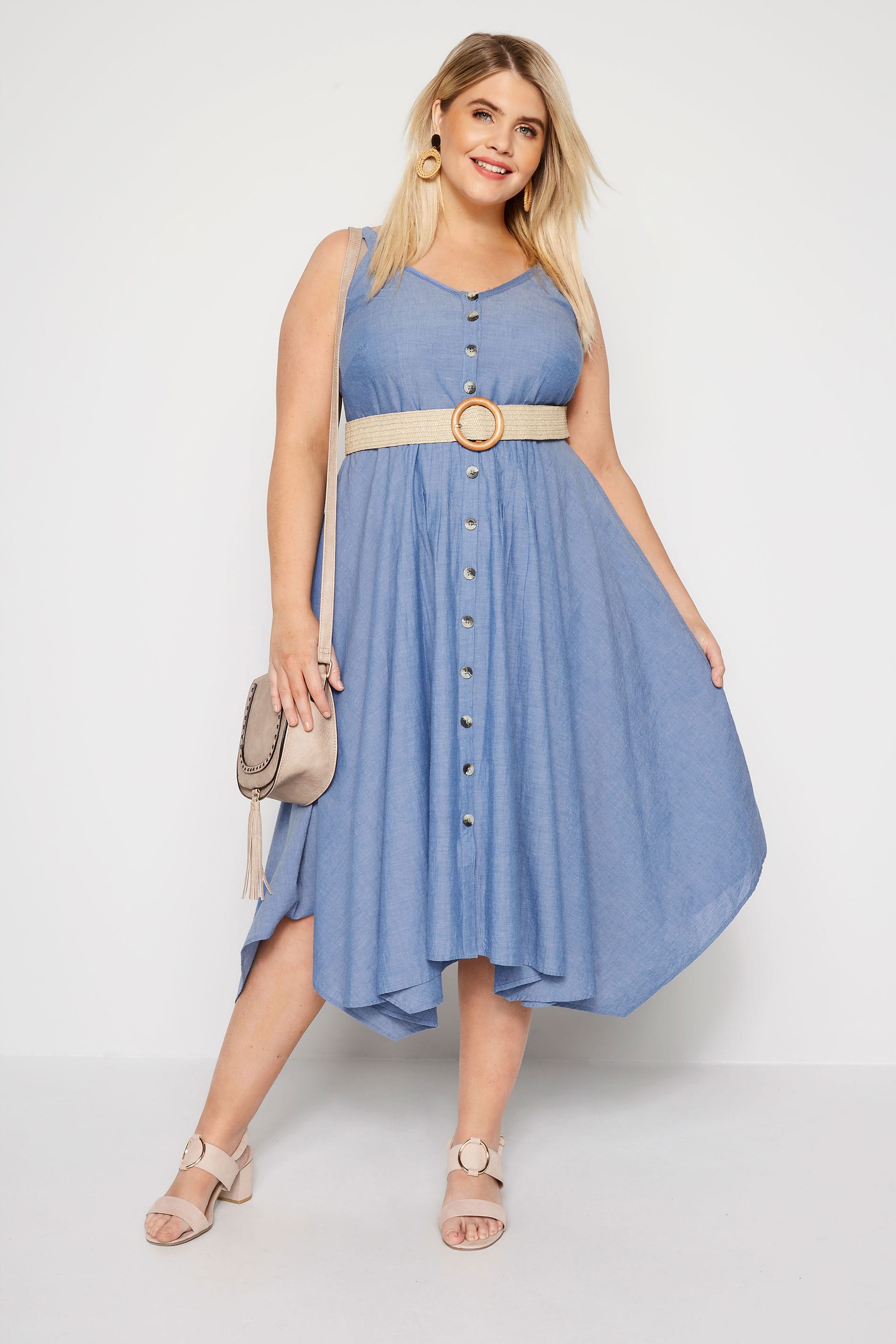 Blue Chambray Hanky Hem Dress | Sizes 16 to 36 | Yours ...