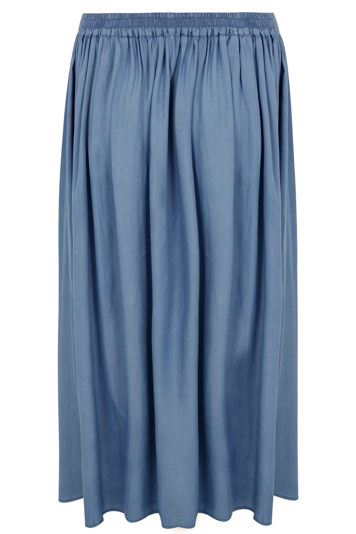 YOURS LONDON Denim Blue Tencel Maxi Skirt Plus Size 16 to 32