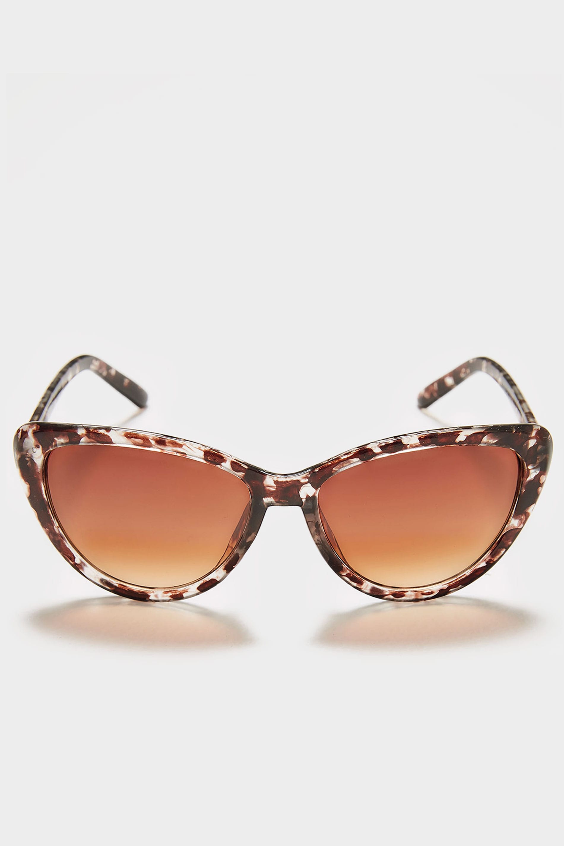 Brown Tortoiseshell Large Cat Eye Sunglasses With UV Protection
