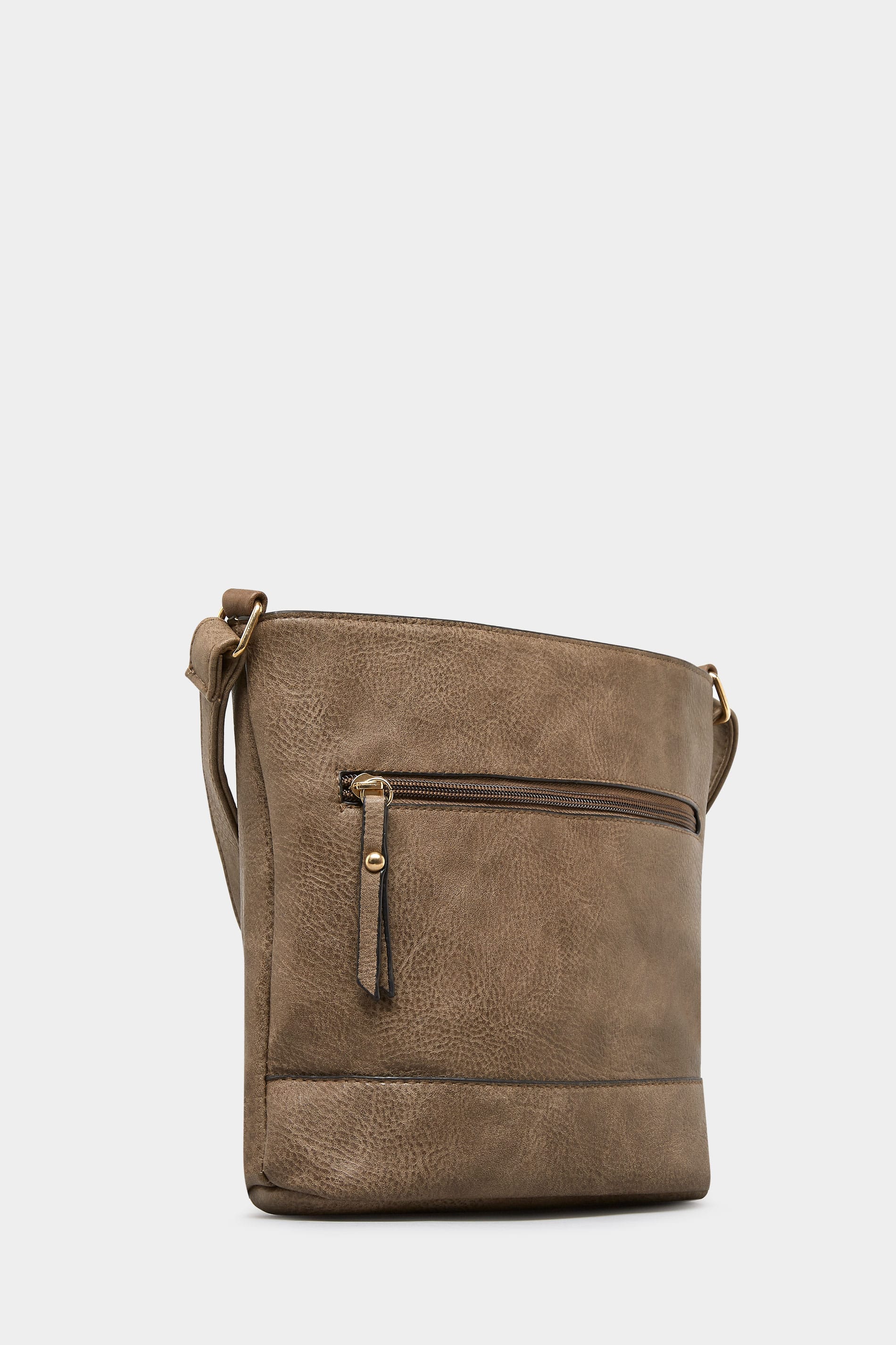 Brown Zip Cross Body Bag | One Size | Yours Clothing