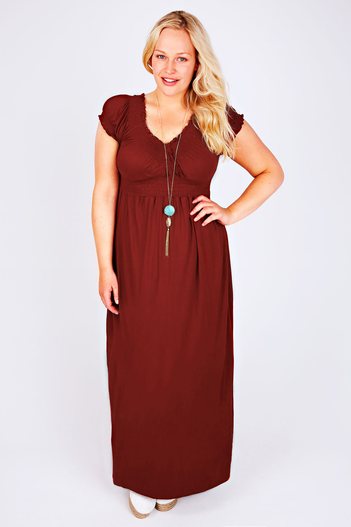 Burgundy Gypsy Style Maxi Dress Plus Size 14 to 36