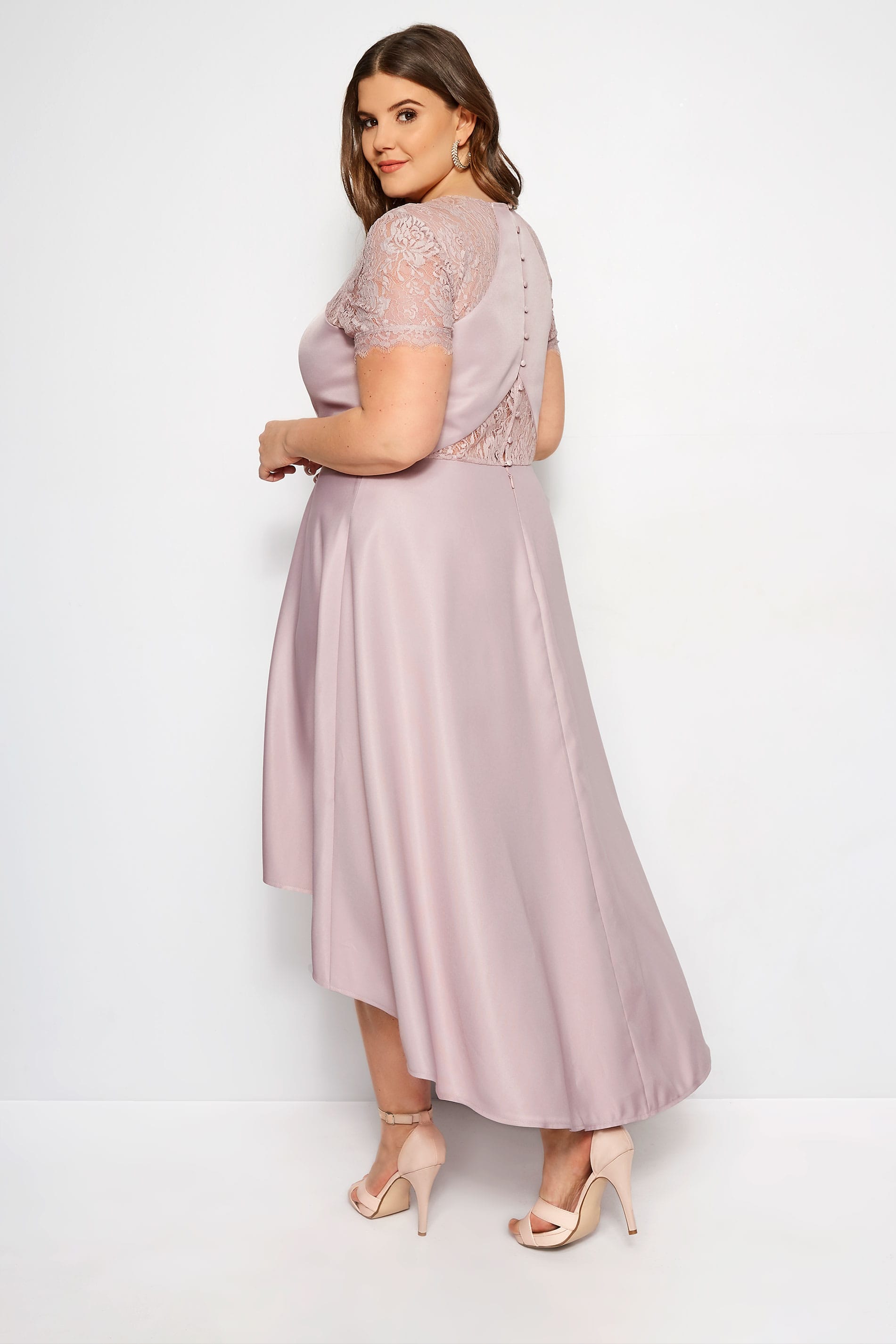 Plus Size CHI CHI Dusky Pink Jasper Dress | Sizes 16 to 26 | Yours Clothing