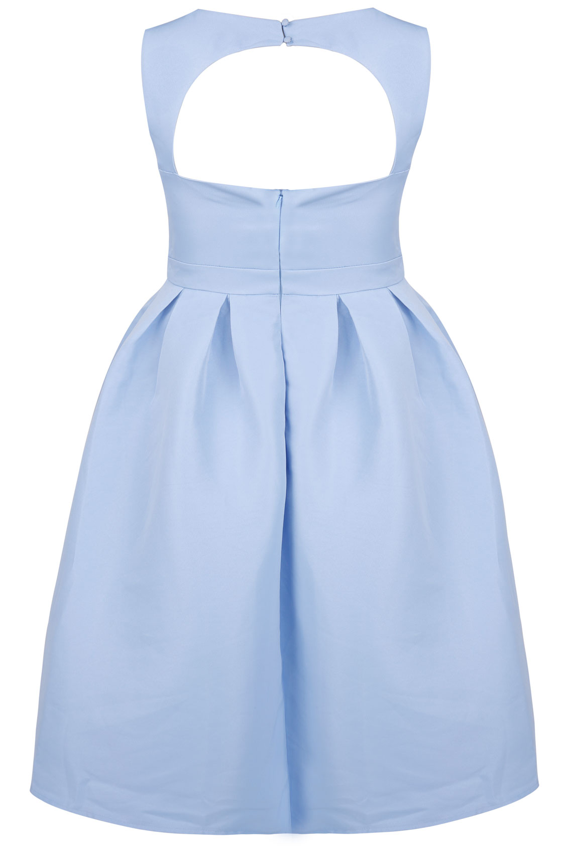 CHI CHI LONDON Pale Blue Flared Prom Dress With Cut Out Back Plus Size ...