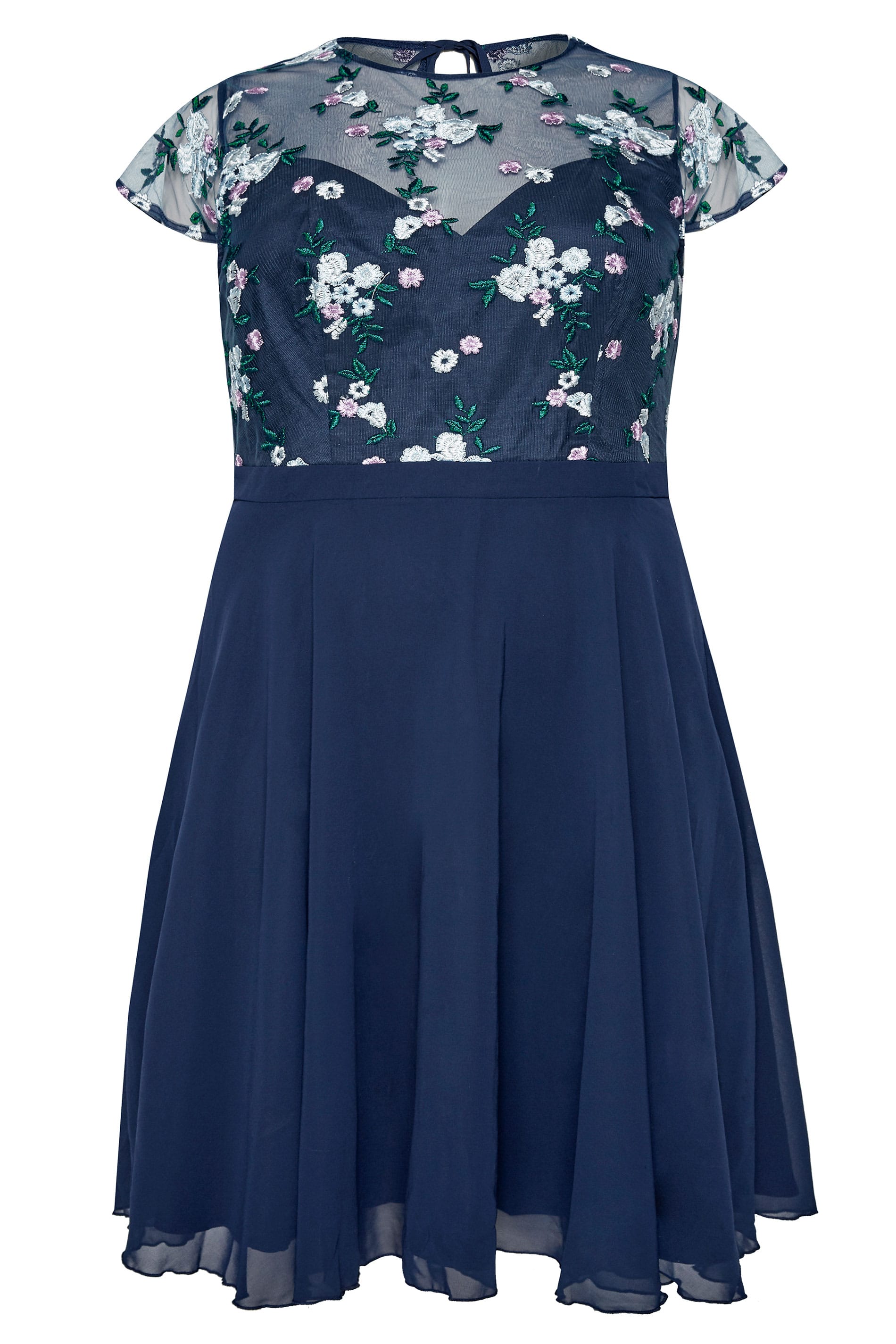 Chi Chi Navy Floral Novah Dress Sizes 16 36 Yours Clothing