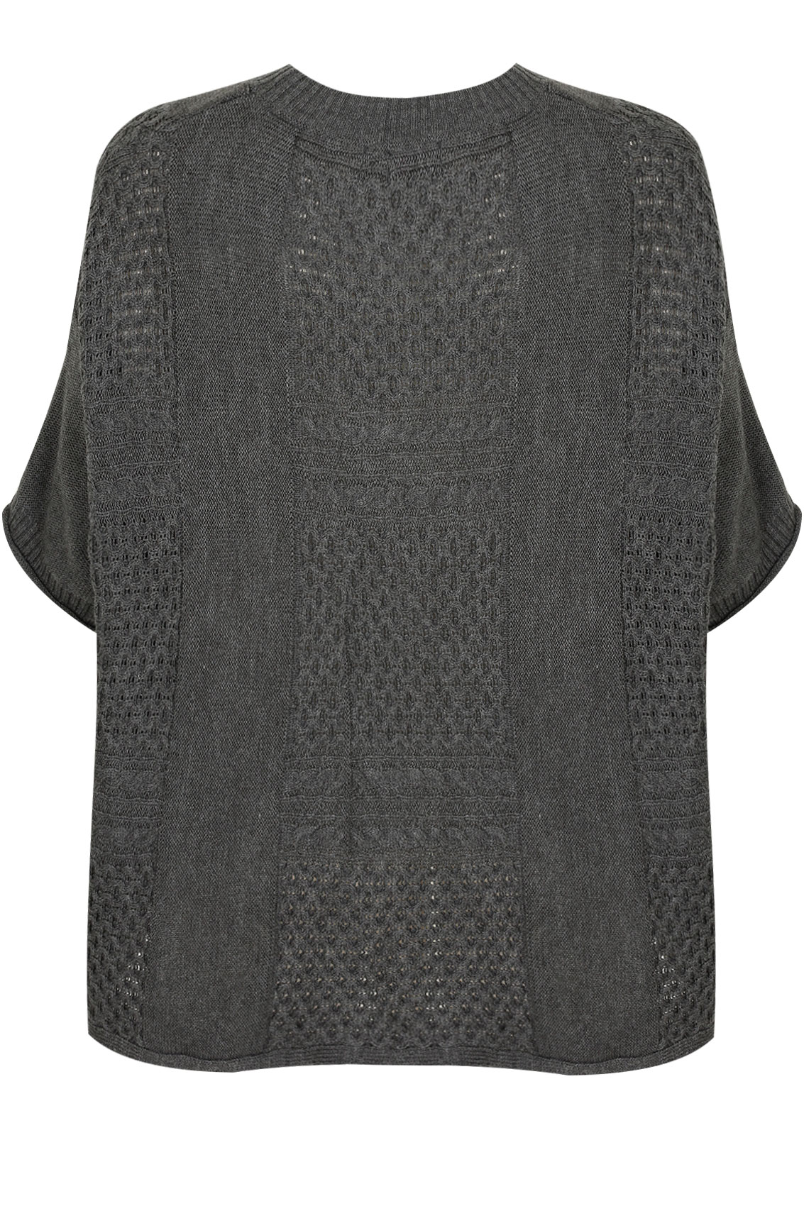 Charcoal Grey Tabard With Patchwork Stitch , Plus Size 16 to 32