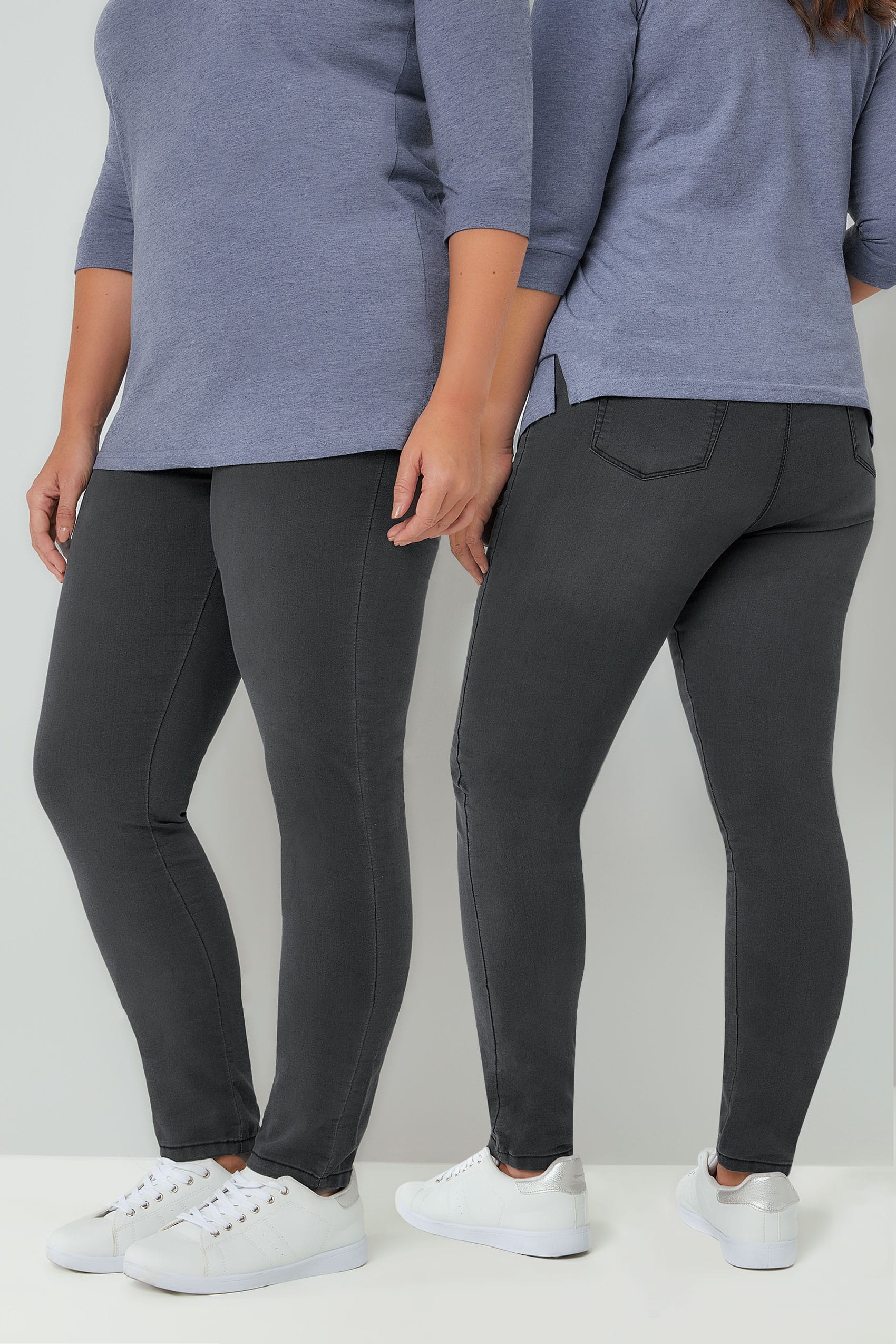 Charcoal Grey Pull On Stretch SHAPER JENNY Jeggings Plus Size 16 to 321700 x 2550