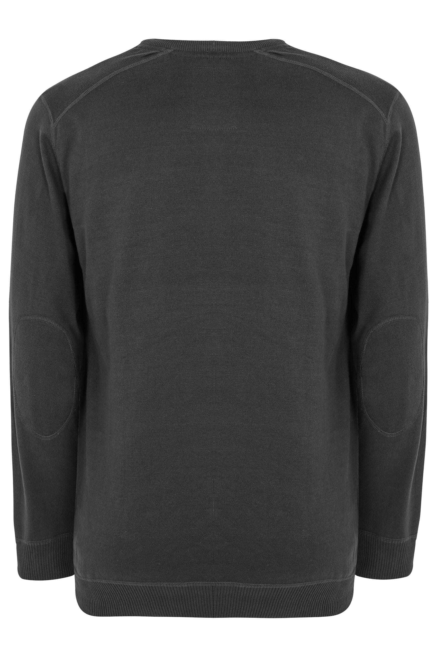 Download Charcoal Grey Fine Knit V-Neck Jumper With Mock T-Shirt ...