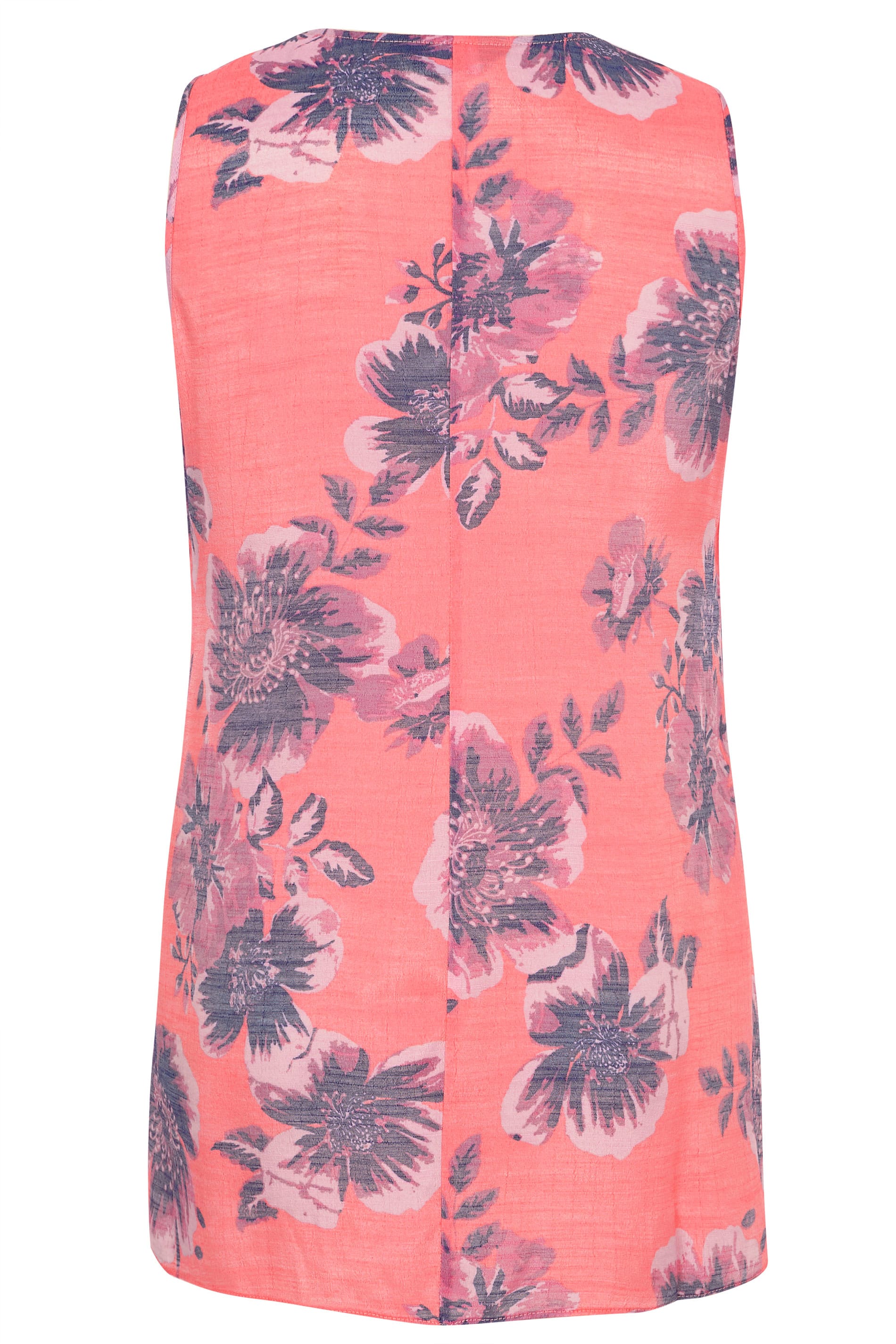 Coral Floral Layered Sleeveless Blouse | Plus Sizes 16 to 36 | Yours ...