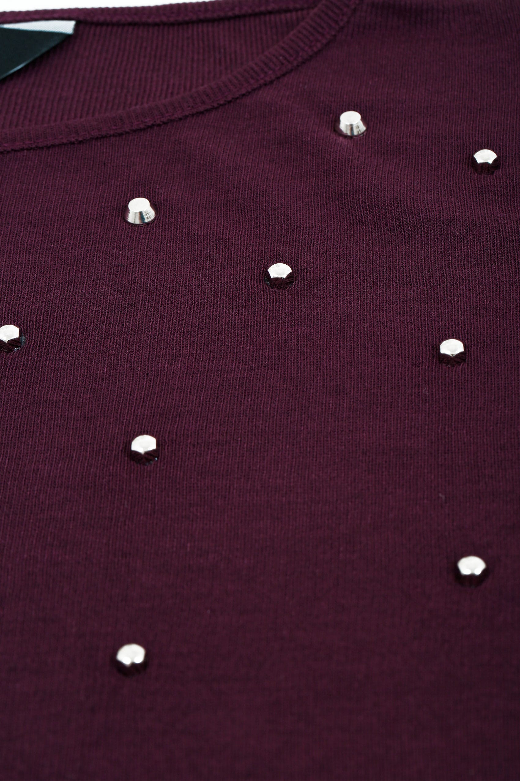 top jersey ample avec clous et ourlet bandeau violet fonc u00e9 grandes tailles 16  u00e0 36