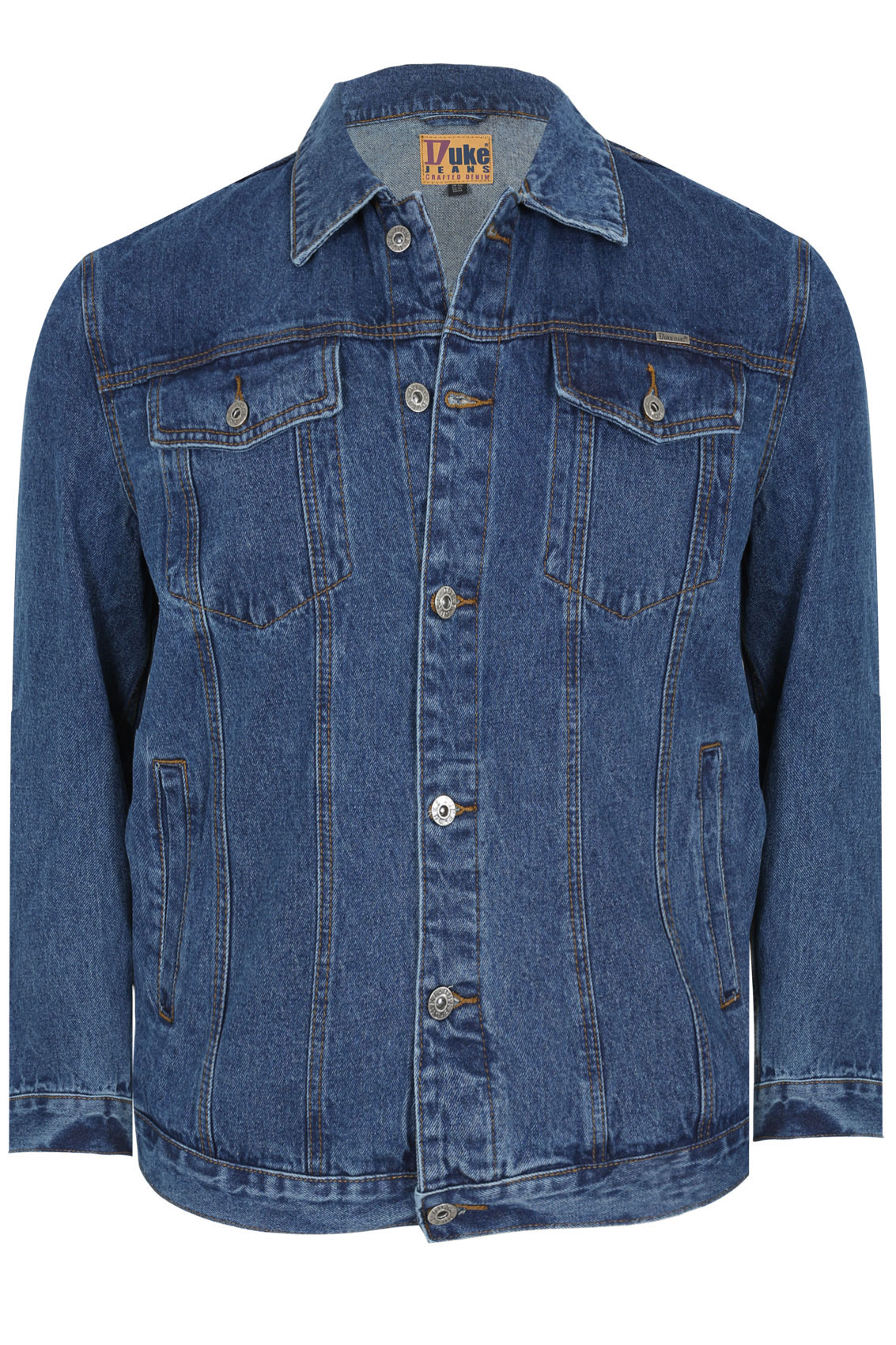 DUKE Denim Jacket With Collar & Button Front Extra Large Sizes 1XL,2XL ...