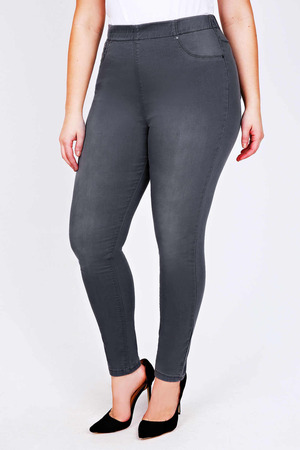 grey high waisted jeggings