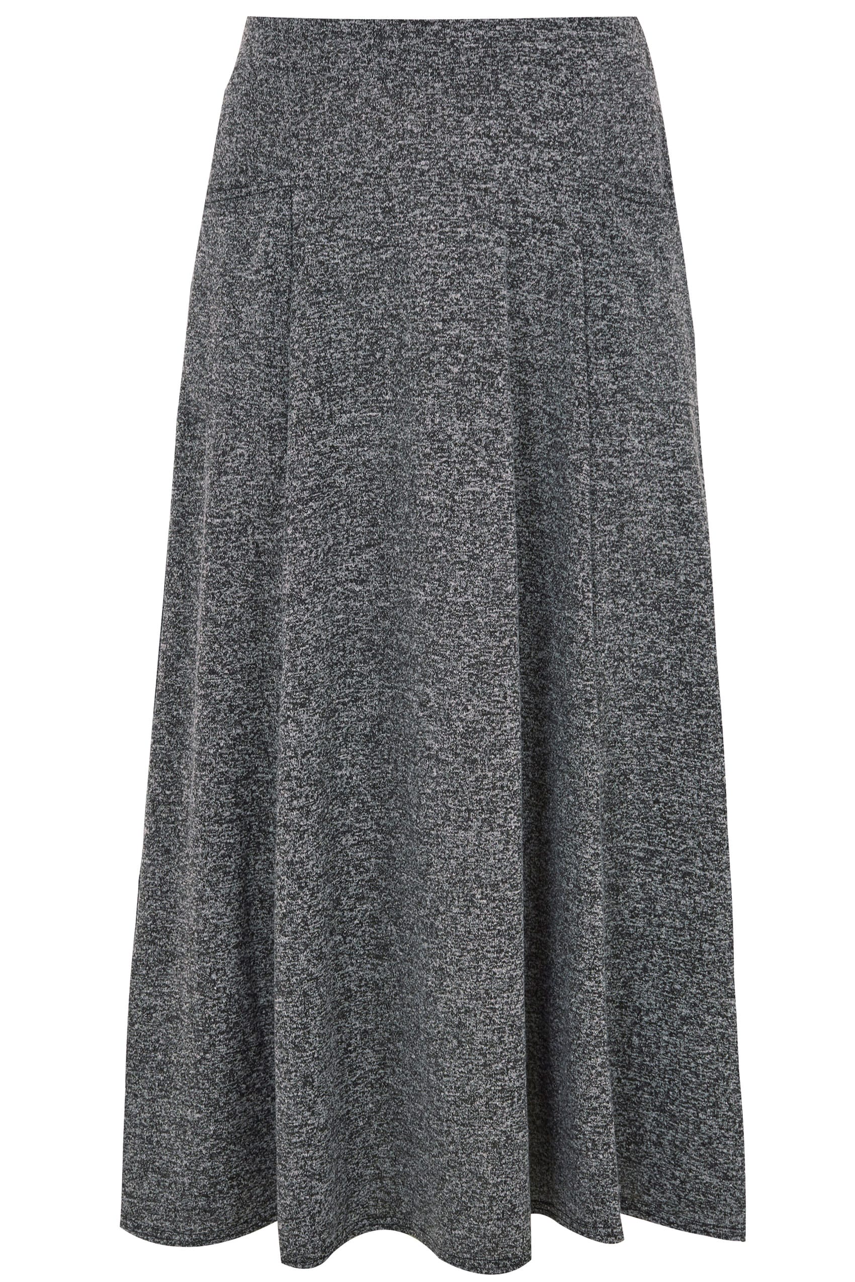 Grey Knitted Maxi Skirt With Pockets , Plus size 16 to 36
