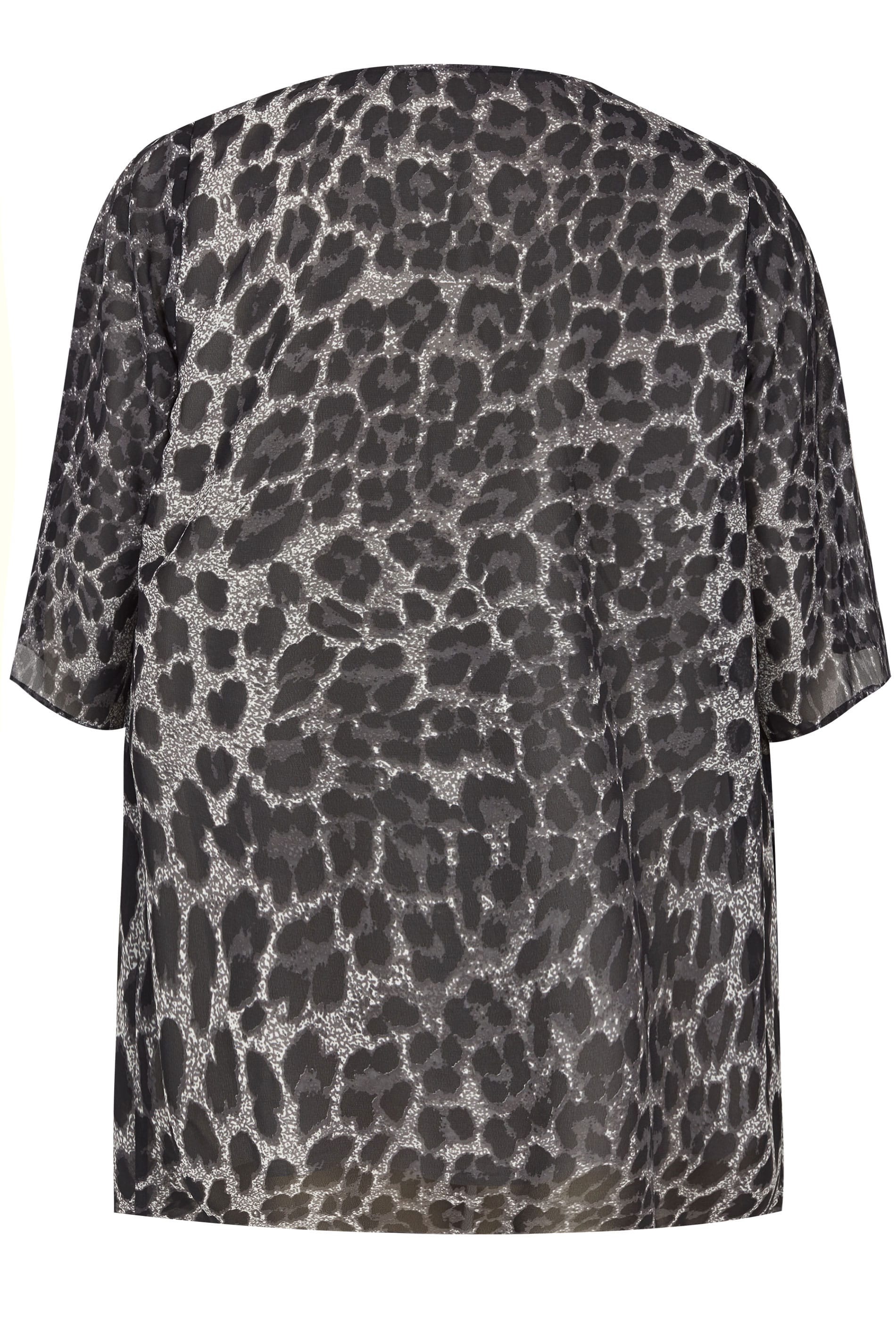 Grey Leopard Print Cover Up, Plus size 16 to 36