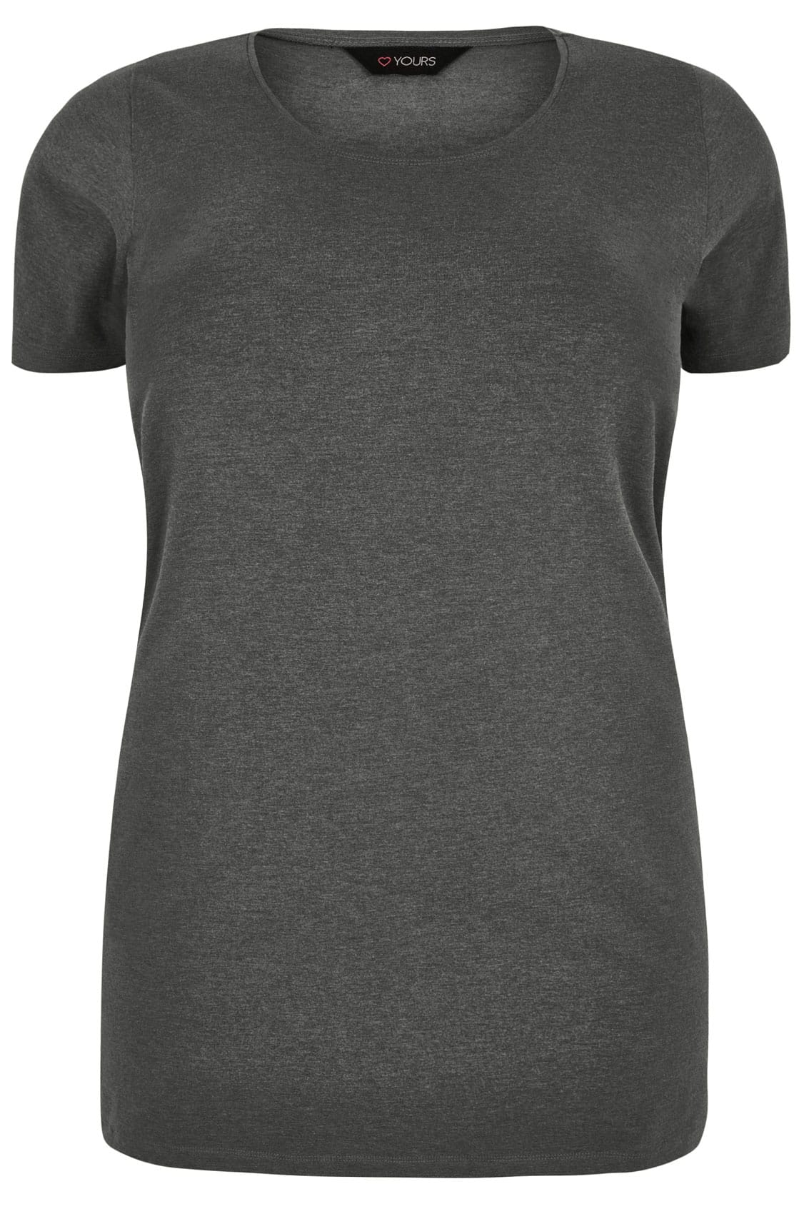Download Grey Scoop Neck Longline Jersey T-Shirt, Plus Size 16 to 36