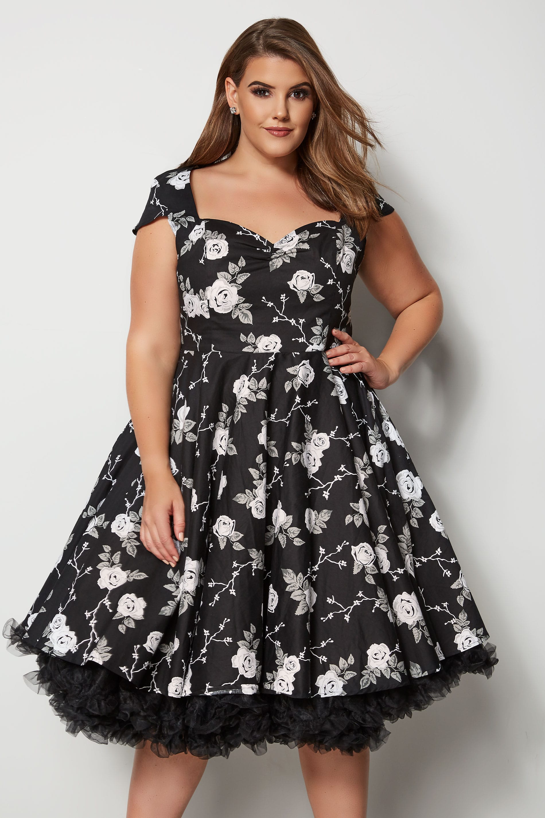 Black and white print dress