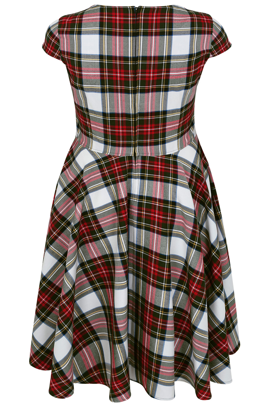 HELL BUNNY Red & Green Tartan Check 50s Midi Dress plus Size 16 to 32