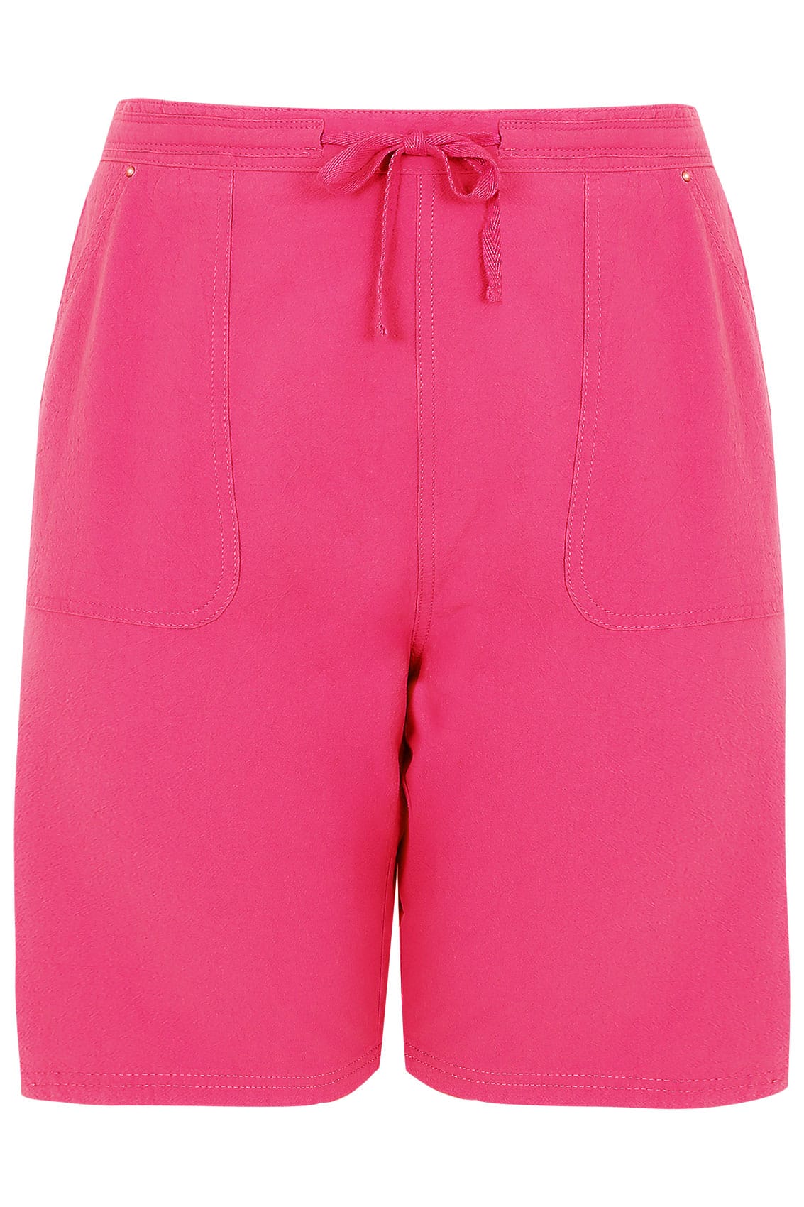 Hot Pink Cool Cotton Pull On Shorts, Plus size 16 to 36