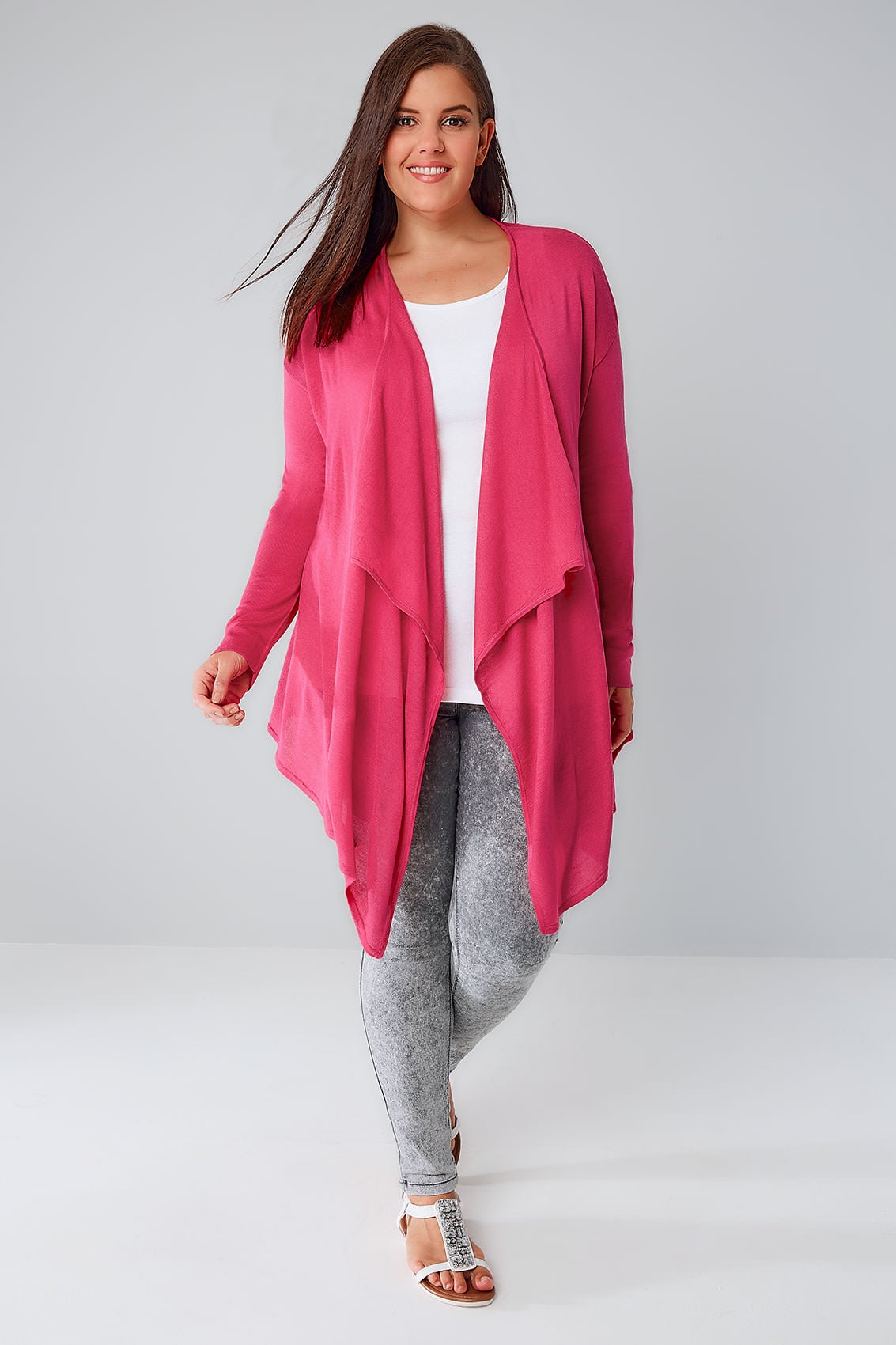 blush pink waterfall cardigan