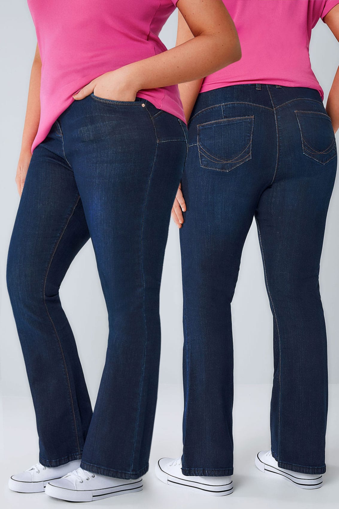 Indigo Blue Bootcut Shaper Jeans Plus Size 14 To 28