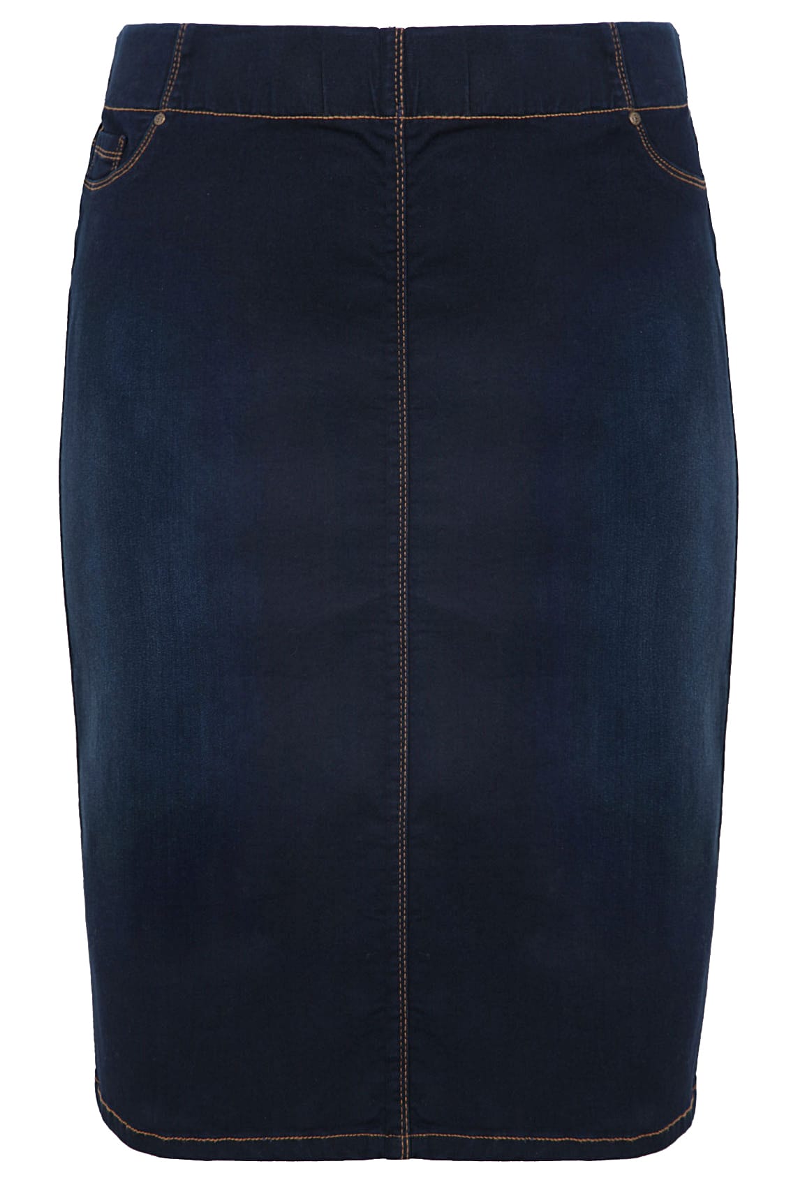 Indigo Blue Denim Pencil Skirt, Plus size 16 to 36