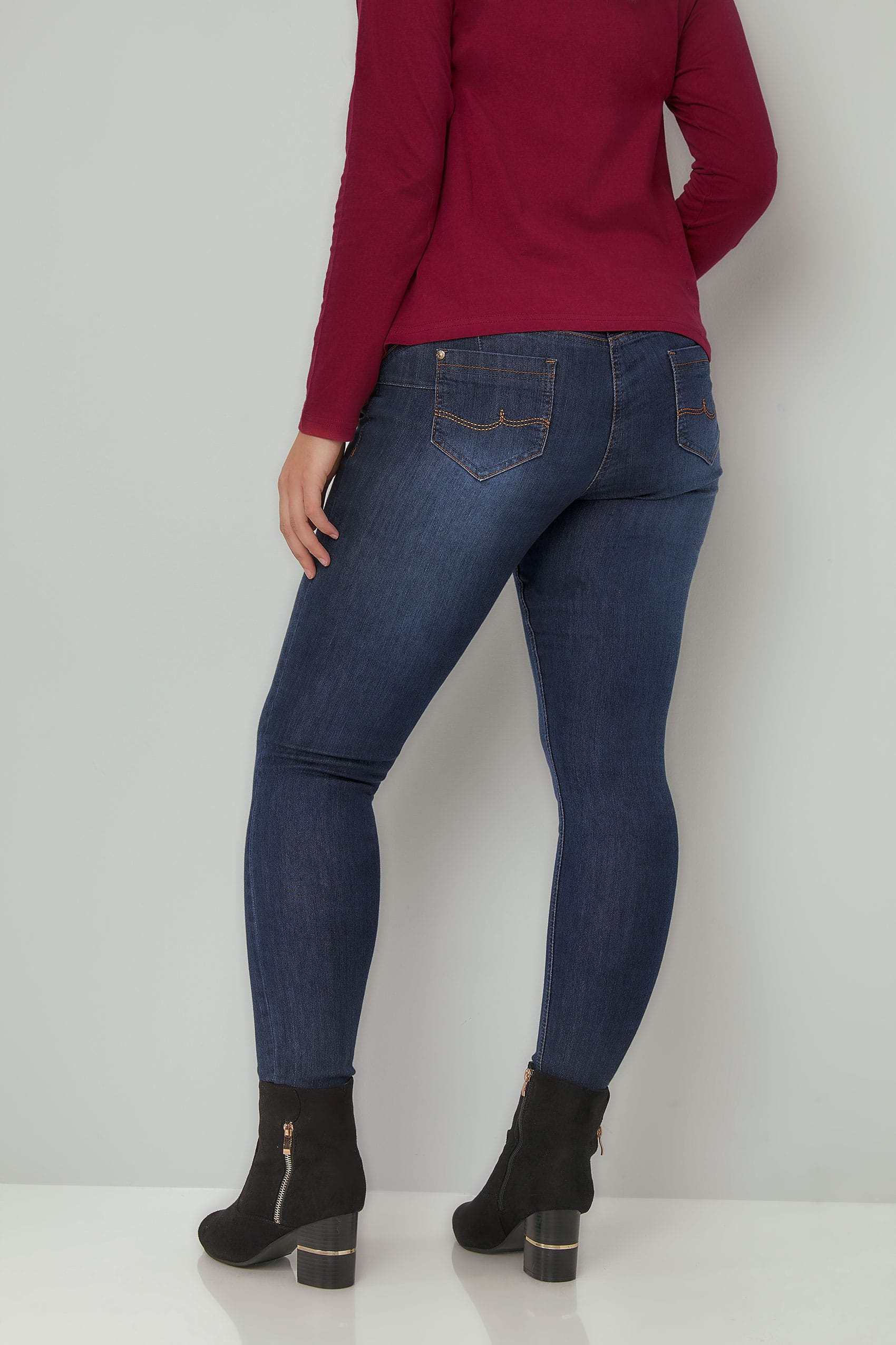 Indigo Skinny Shaper Ava Jeans Available In 30 And 32 Plus Size 16 To 32