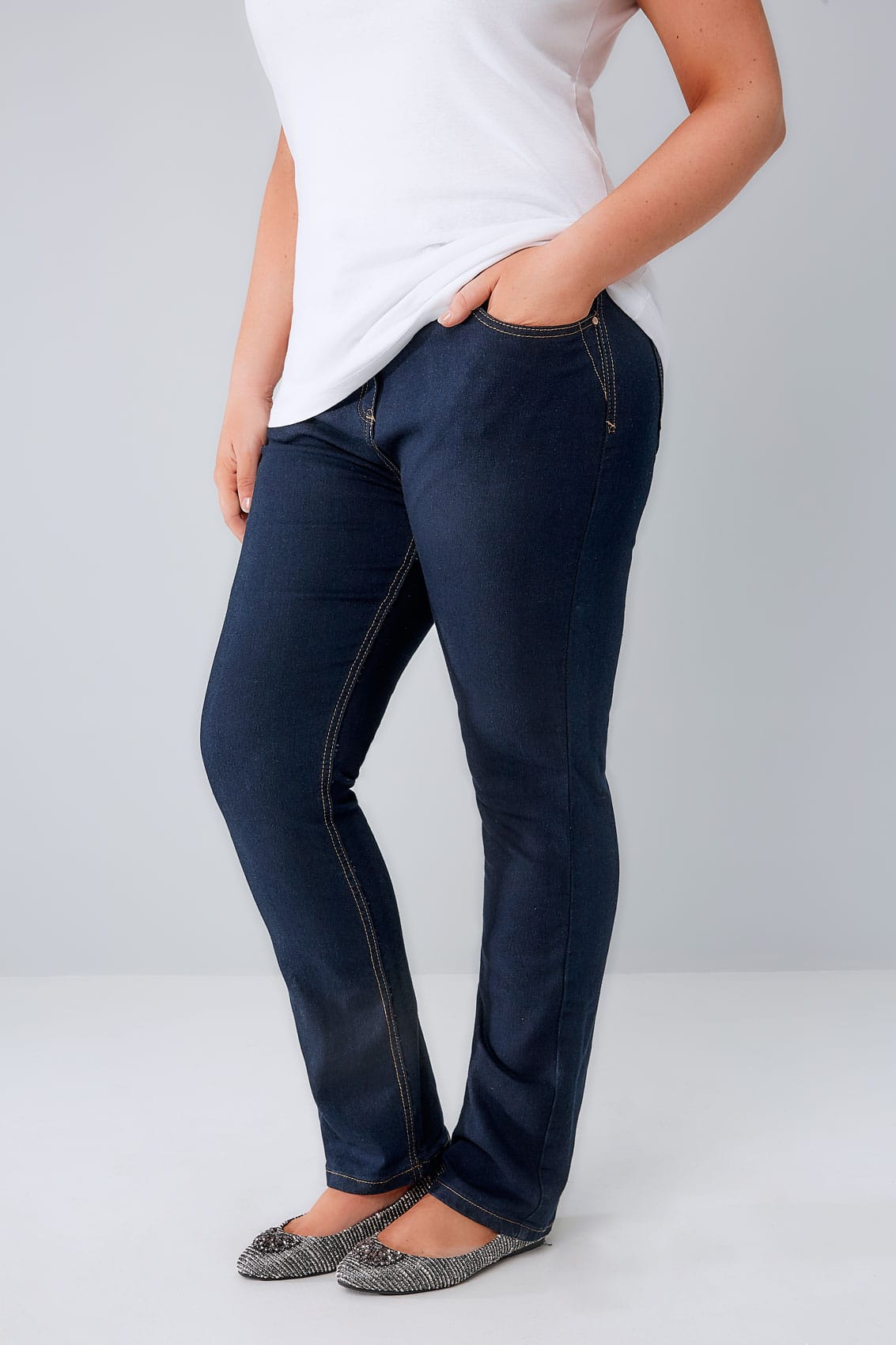 Indigo Blue Straight Leg RUBY Jeans Plus size 14 to 36