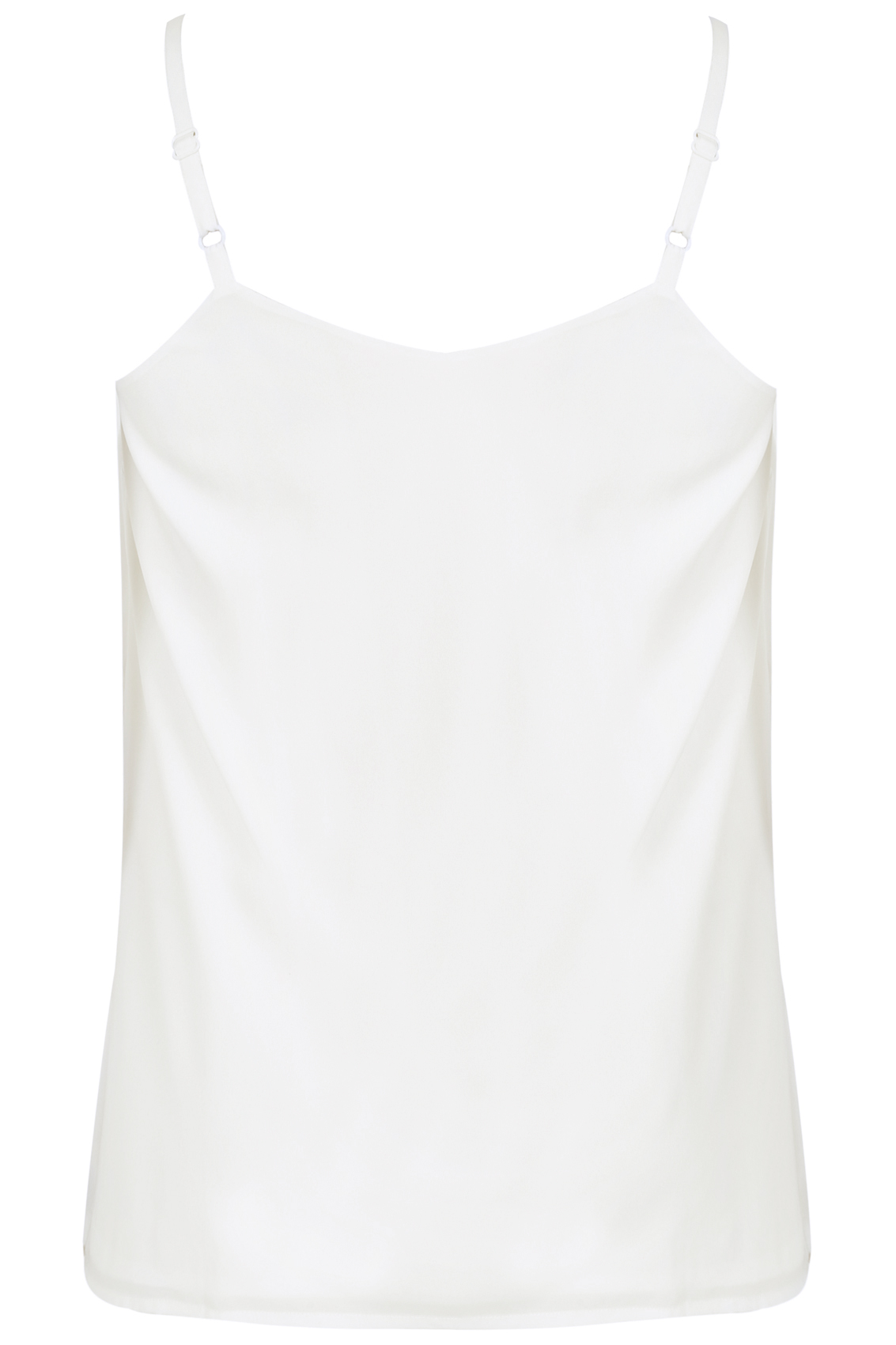 Ivory Woven Cami Top With Side Splits, Plus Size 16 to 36