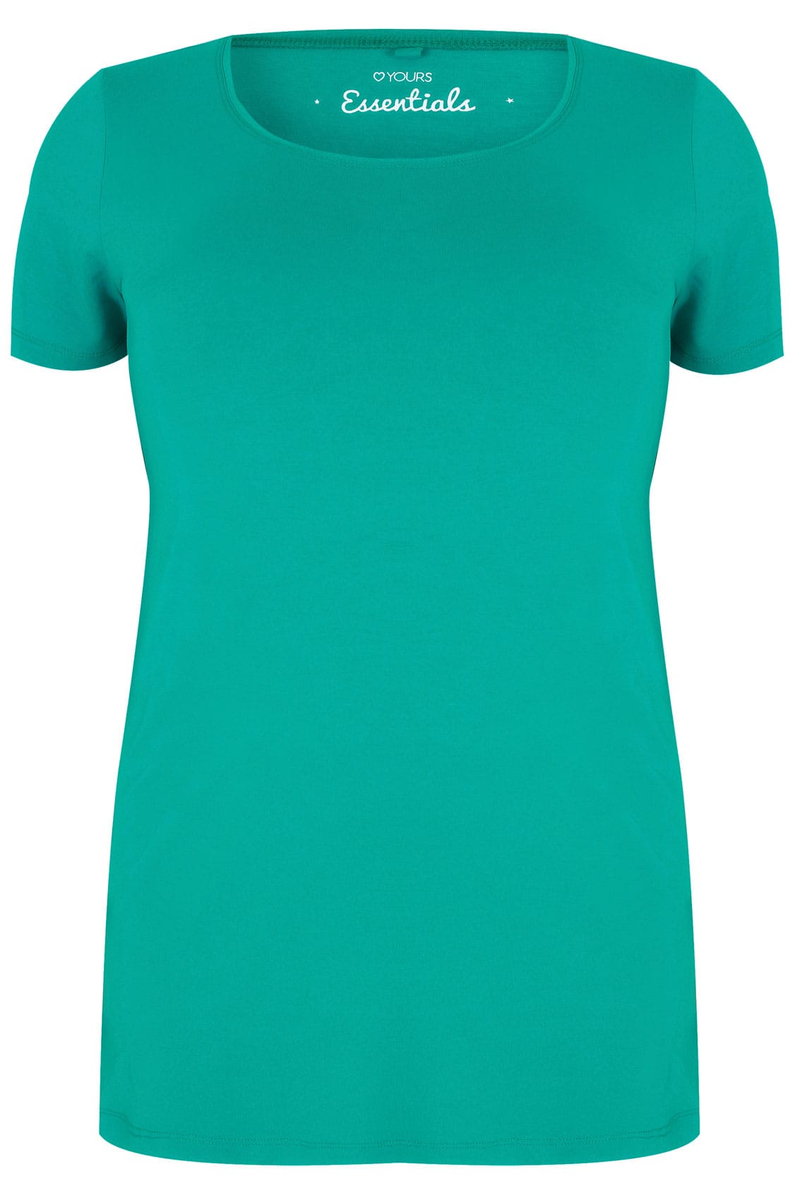 Jade Longline T-Shirt With Scooped Neck, Plus size 16 to 36