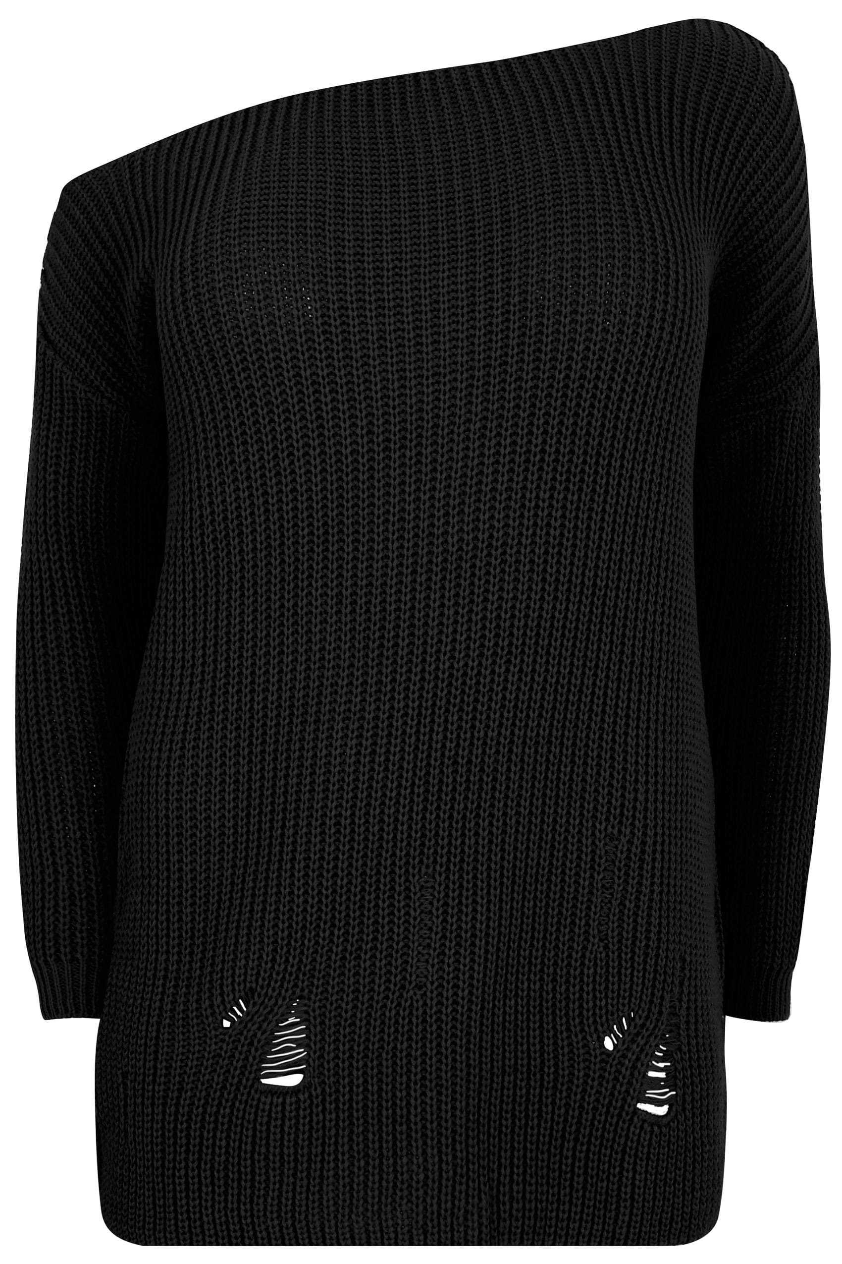 CURVE - - Limited Collection BLACK Zip Back Knitted Jumper 