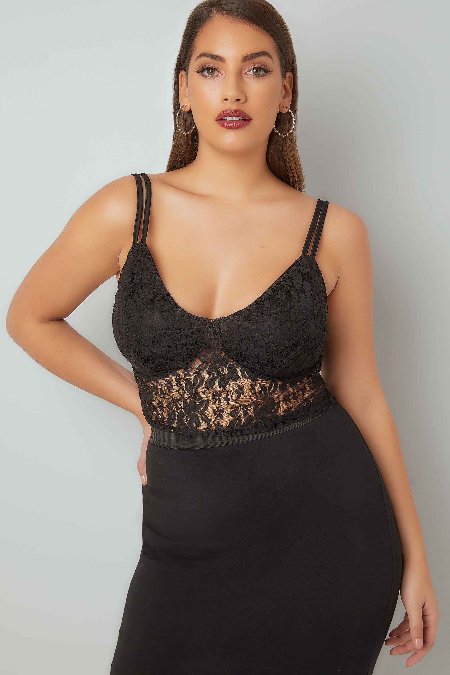 LIMITED COLLECTION Black Lace Bralette, Plus size 16 to 32