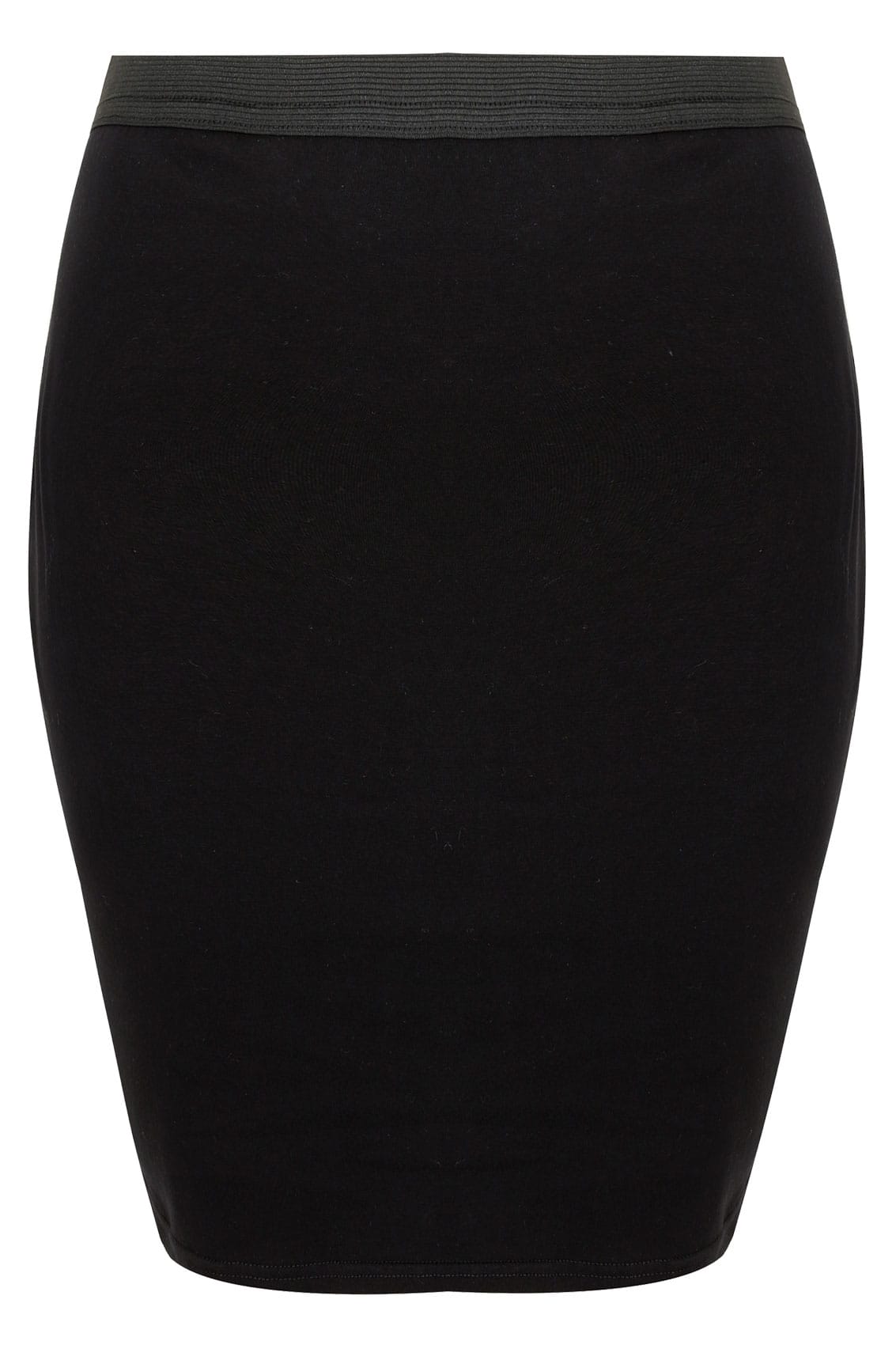 LIMITED COLLECTION Black Stretch Midi Skirt, Plus size 16 to 32