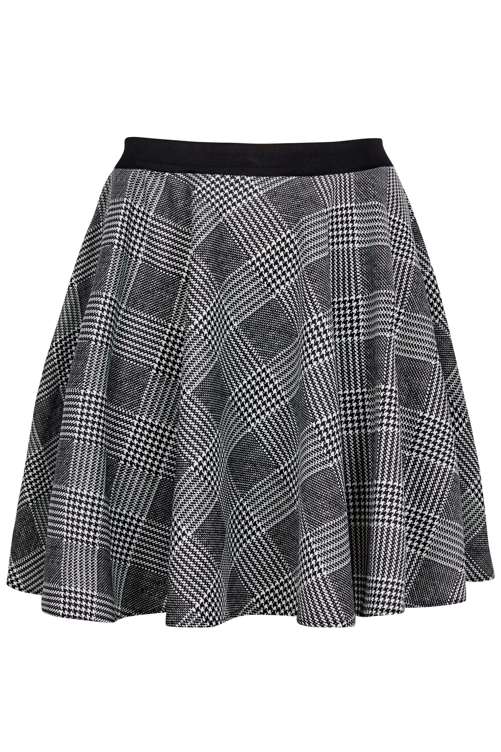 LIMITED COLLECTION Black & White Checked Skater Skirt, plus size 16 to 32