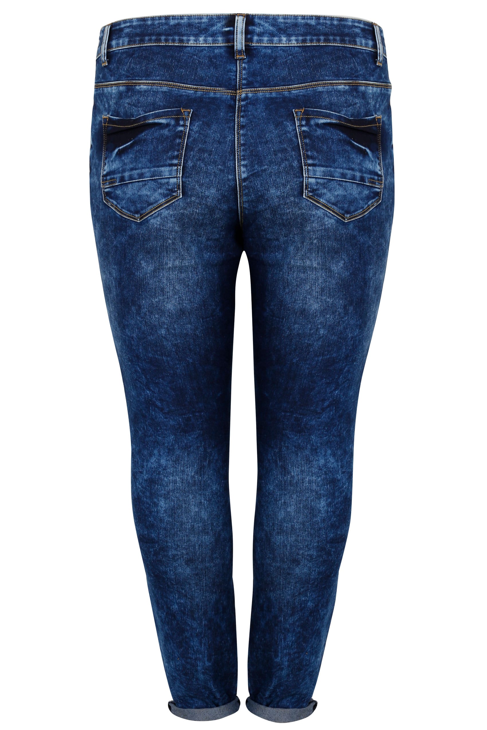 Limited Collection Blue Acid Wash Skinny Jeans Plus Size