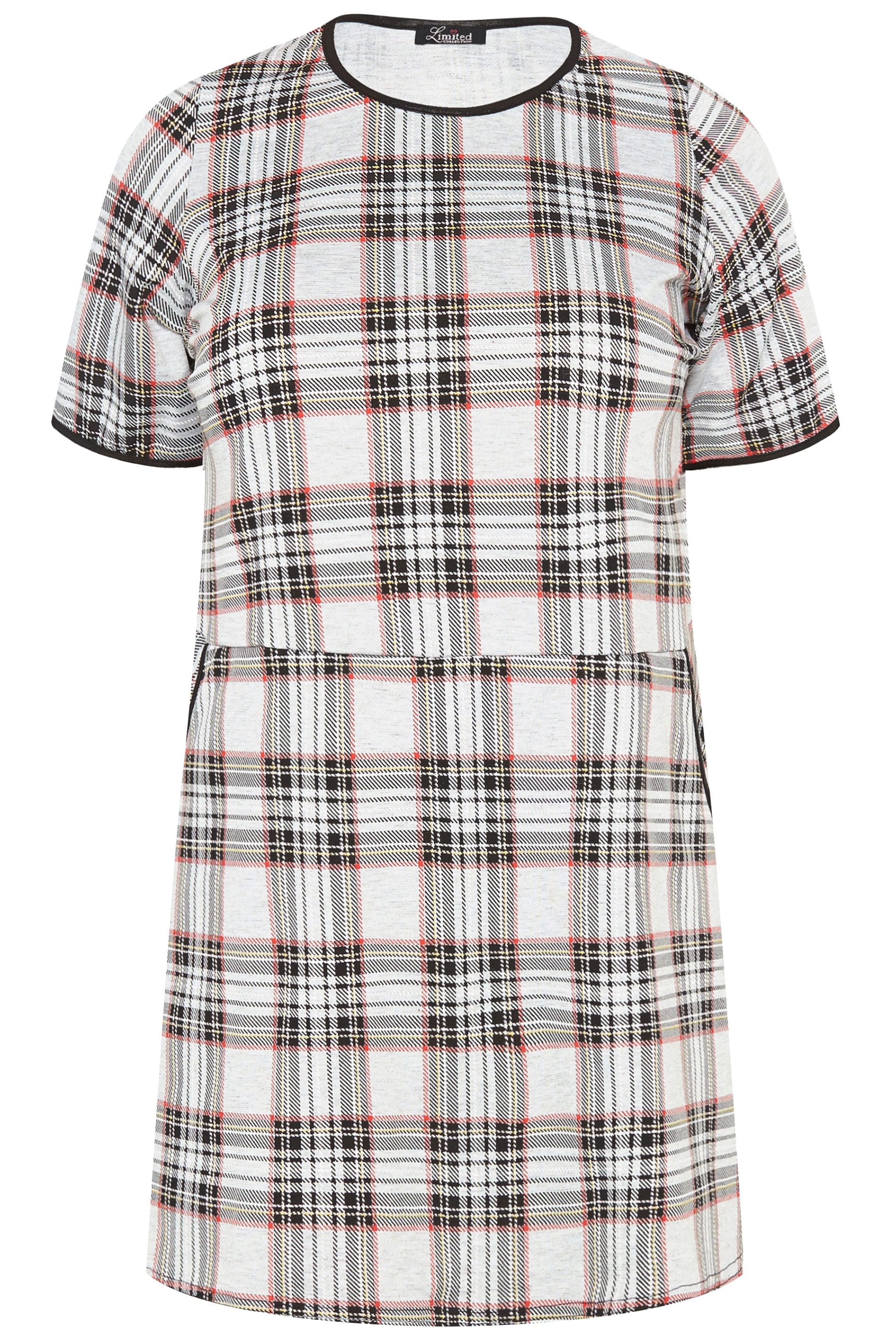 LIMITED COLLECTION Grey Check Tunic Top | Plus Sizes 16 to 36 | Yours ...