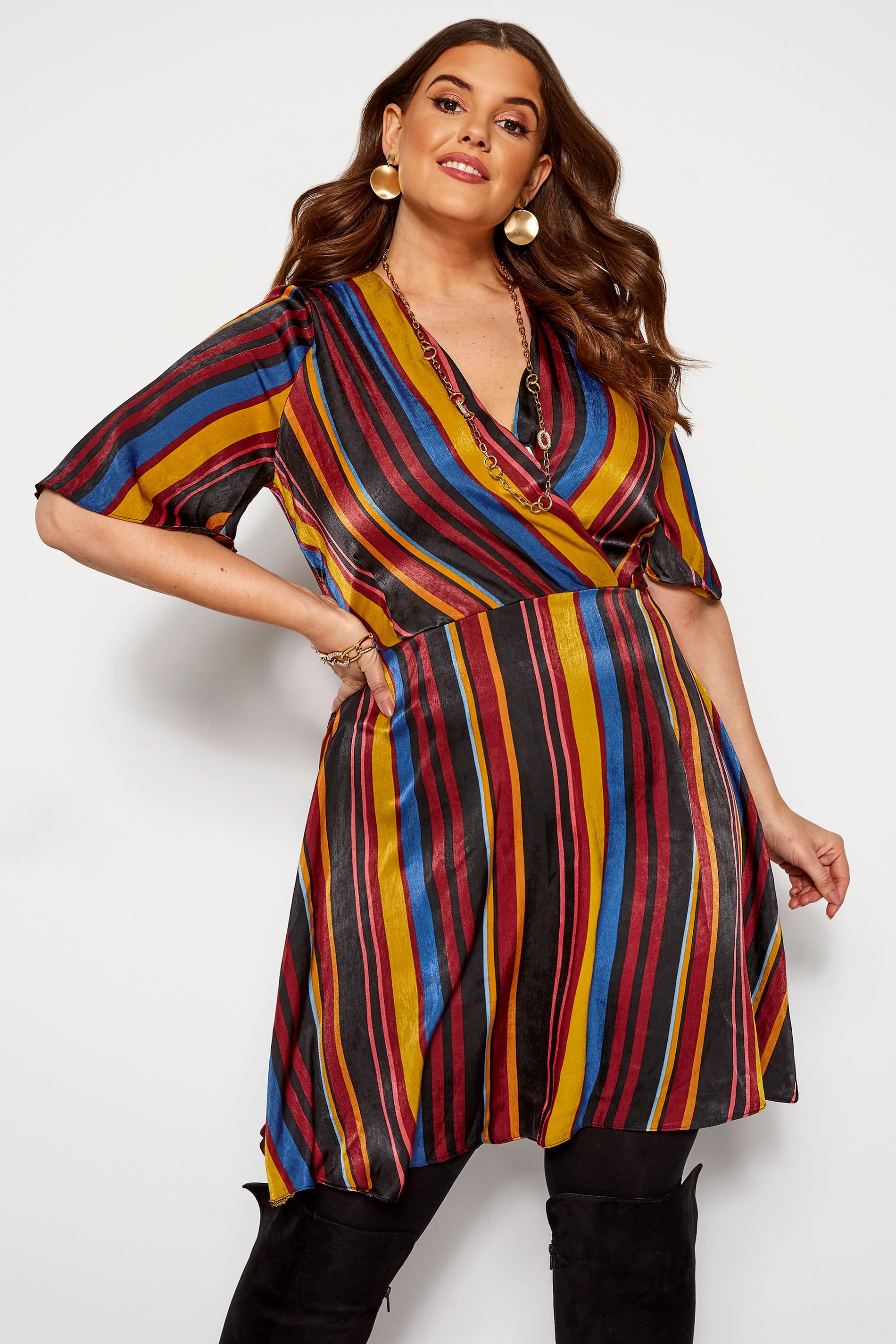 stripe wrap dress