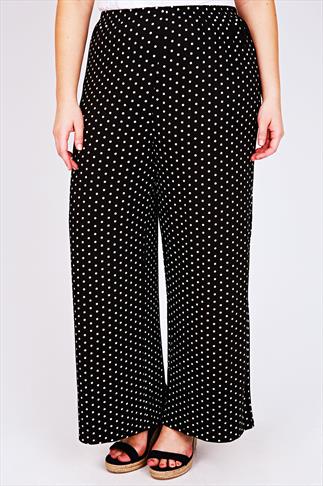 black and white polka dot trousers