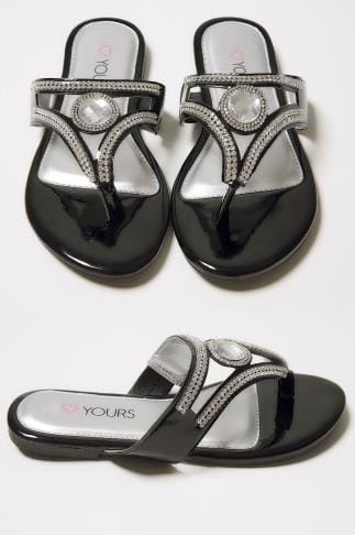 black embellished flat sandals