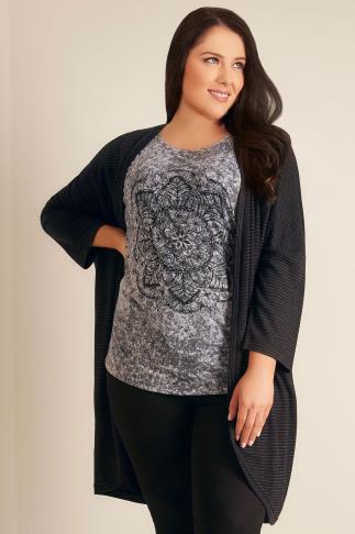 gray plus size drape cardigan size