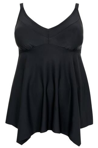 badpakjurk swimdress panelem ogonami czarna brzuch hanky tummy corrigerende kpielowa