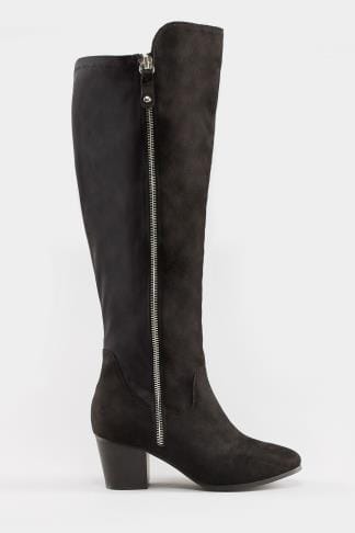 black stretchy over the knee boots