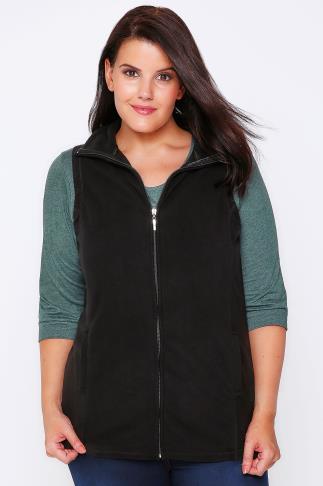 plus size long padded gilet