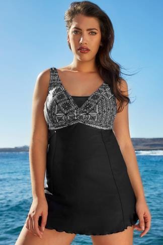 buy cut out plus size low cut printed swimsuit
